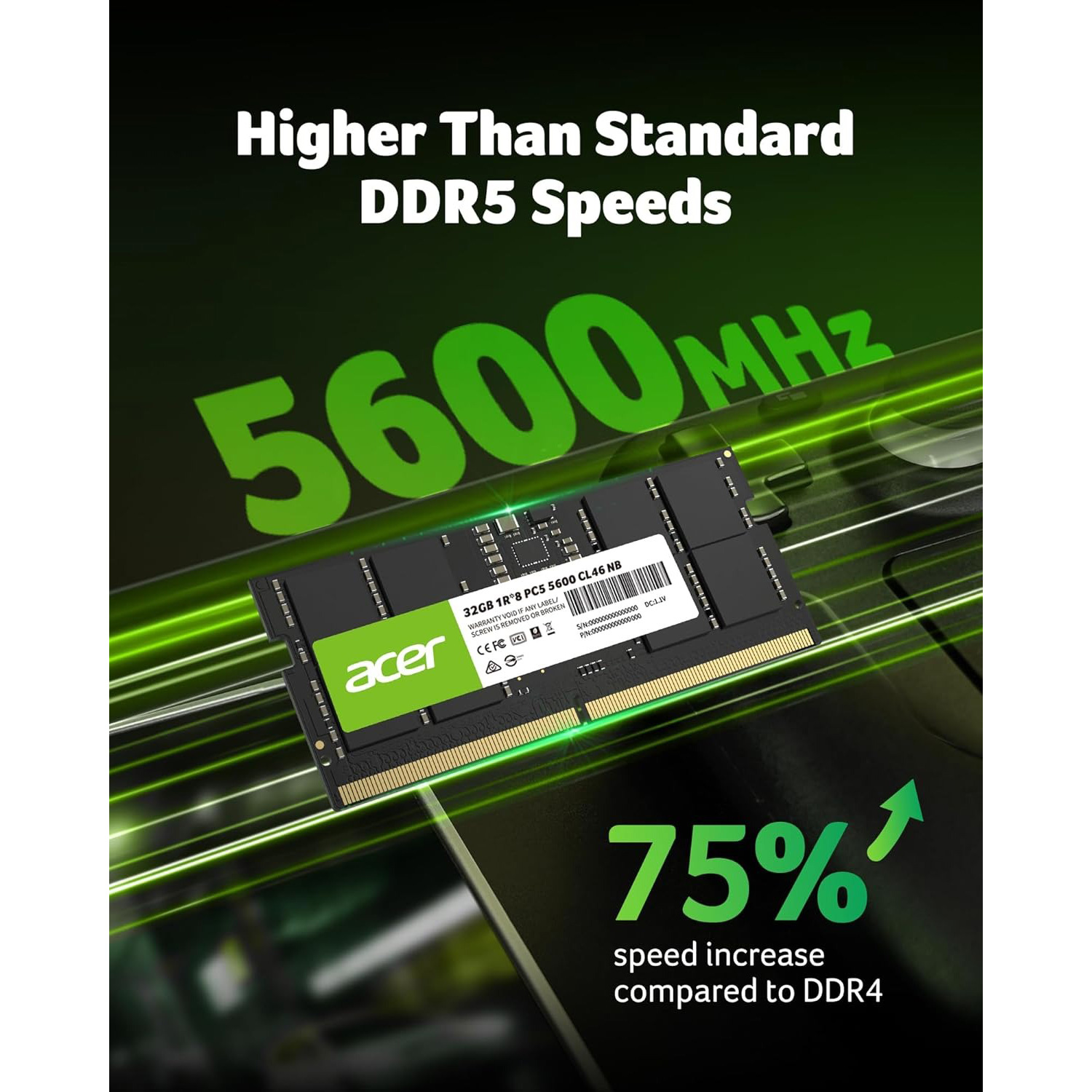 Модуль пам'яті ACER SD200 SO-DIMM DDR5 5600MHz 32GB