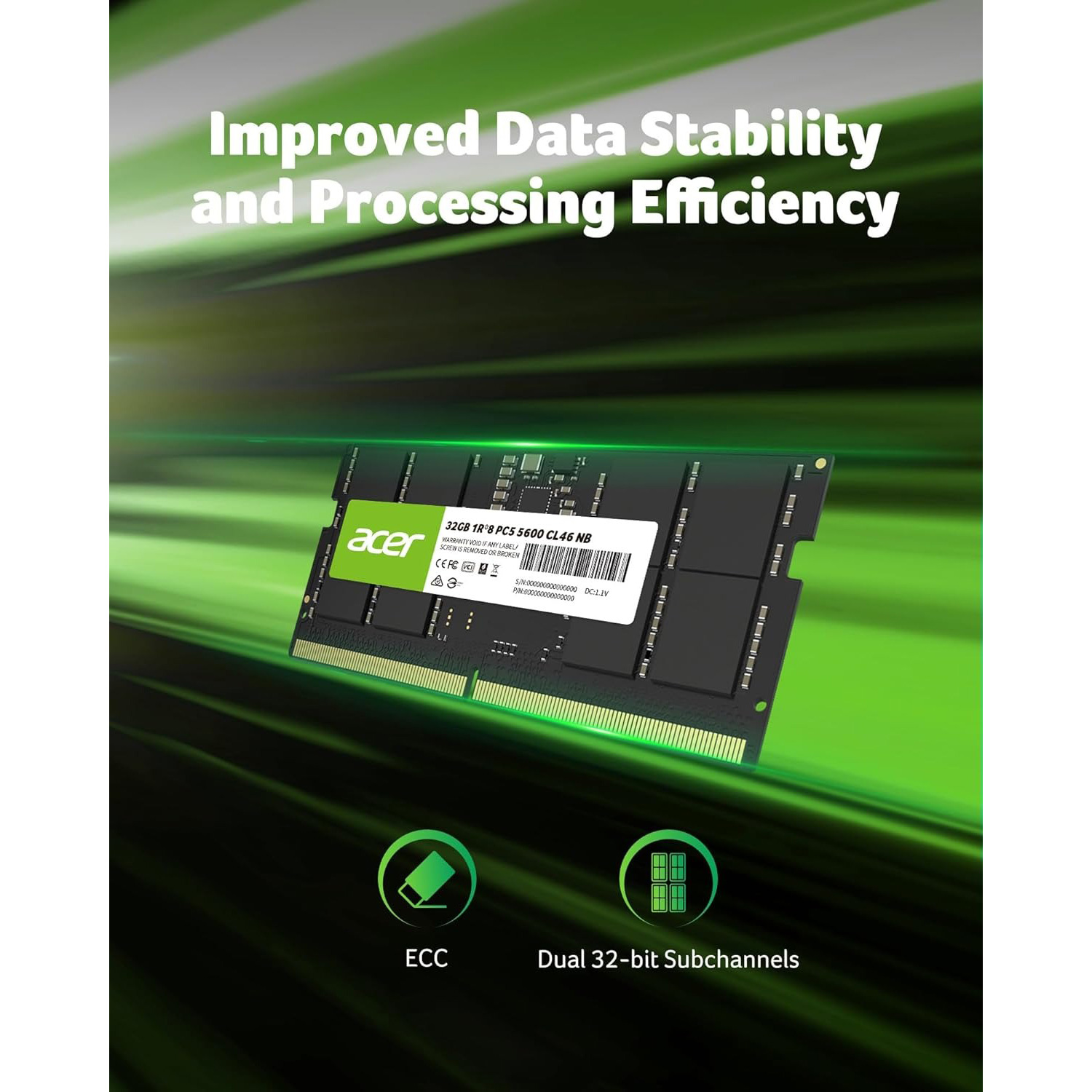 Модуль пам'яті ACER SD200 SO-DIMM DDR5 5600MHz 32GB