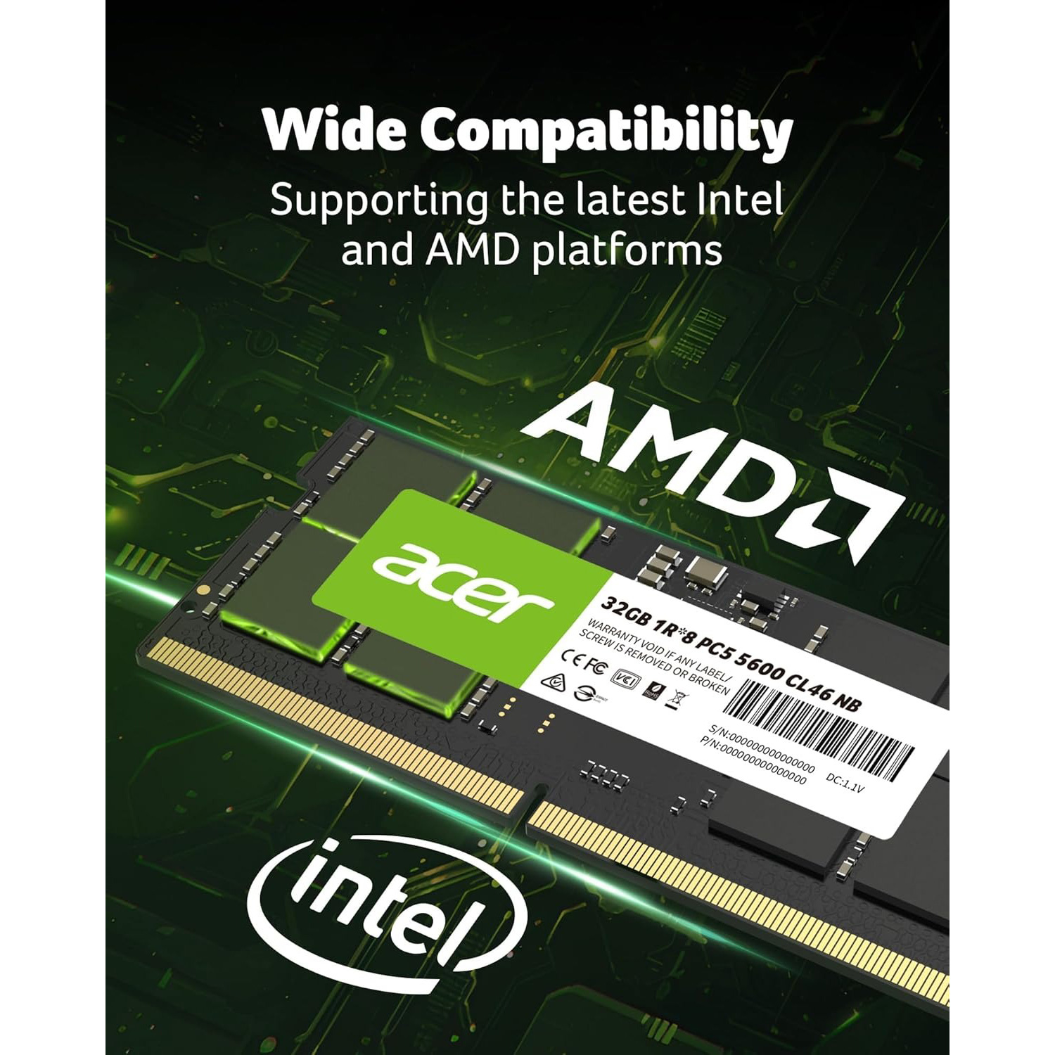 Модуль пам'яті ACER SD200 SO-DIMM DDR5 5600MHz 32GB