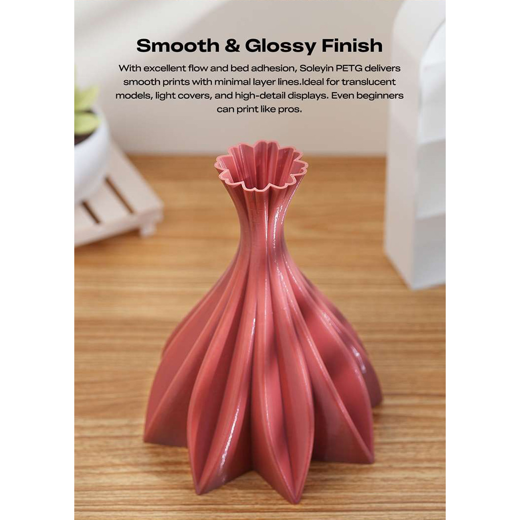 Пластик (філамент) для 3D принтера CREALITY Soleyin Basic PETG 1.75mm, 1кг, Black (3301030163)