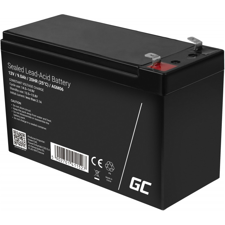 Аккумуляторная батарея GREEN CELL 12V 9.0Ah (12В, 9Ач)