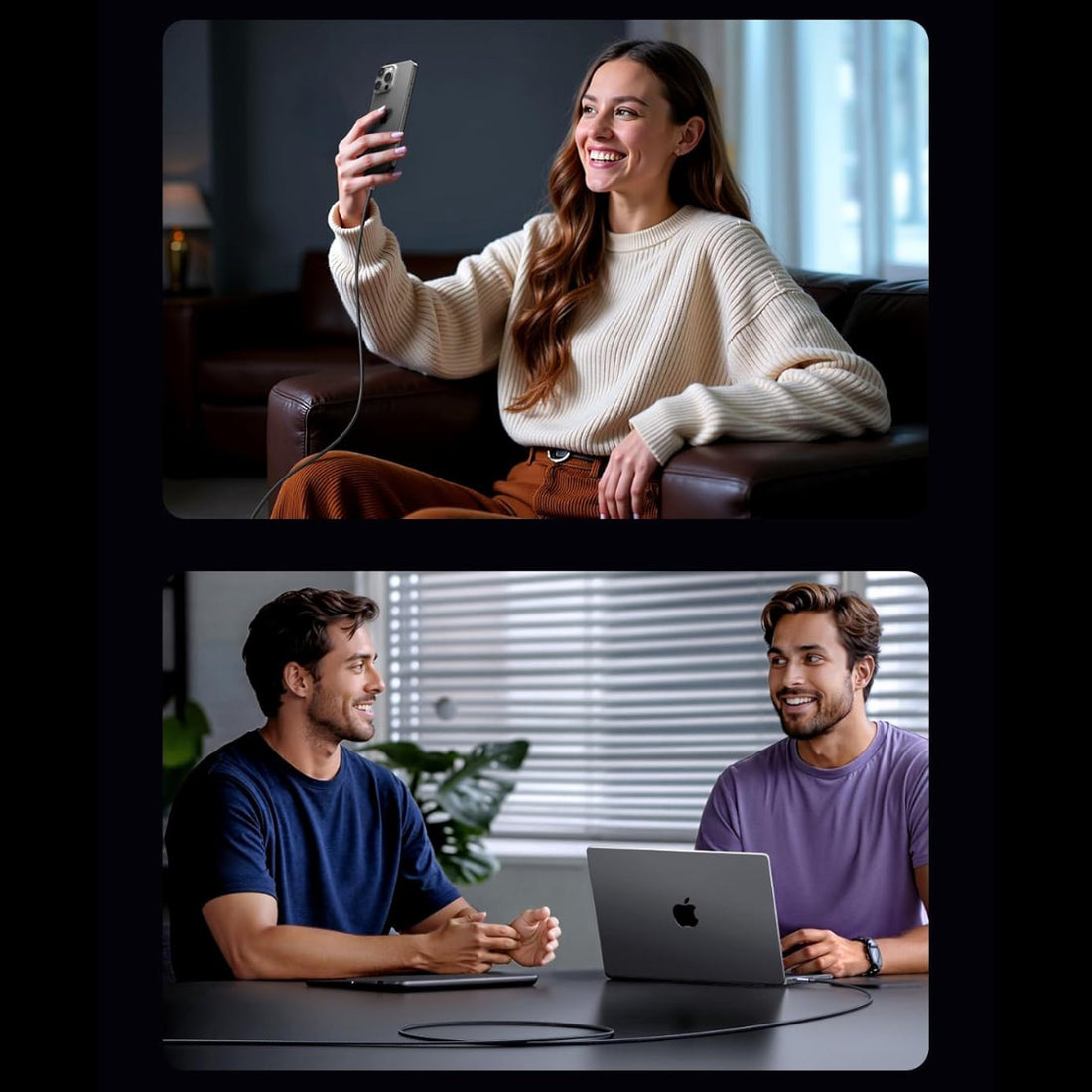Кабель UGREEN USB-C to USB-C 60W 2м Space Gray (55775)