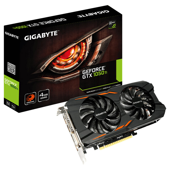 Відеокарта GIGABYTE GeForce GTX 1050 Ti 4GB GDDR5 128-bit WindForce 2X (GV-N105TWF2-4GD)