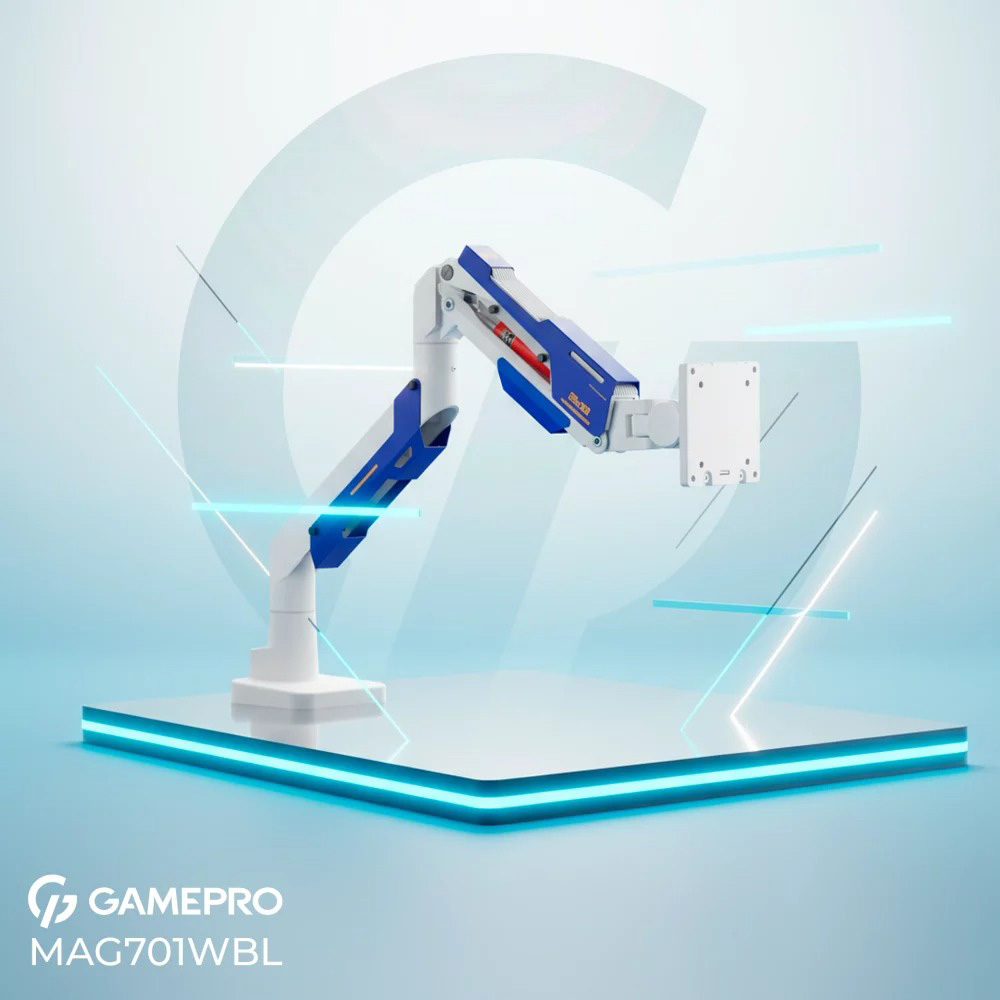Настольное крепление для монитора GAMEPRO MAG701WBL 24"-57" White/Blue