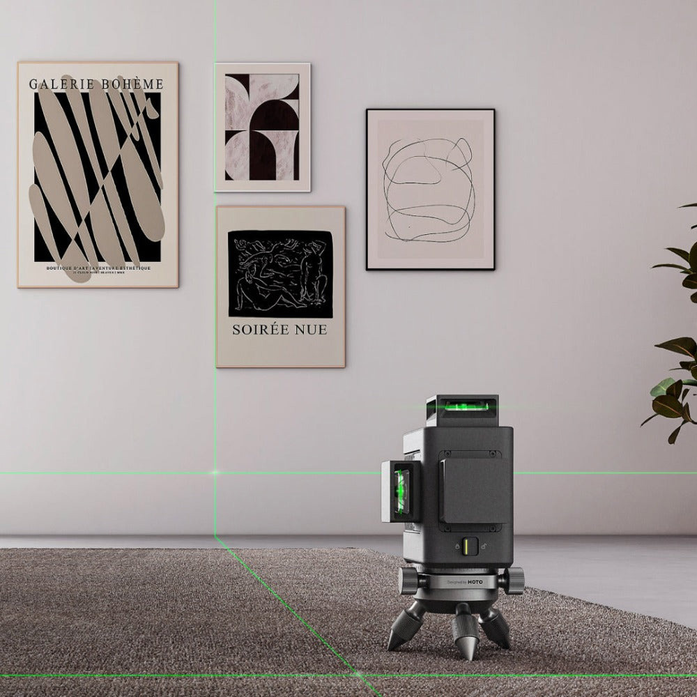 Нівелір лазерний HOTO Laser Level 3-360 підставка + пульт ДК + мішень + USB-C кабель + чохол