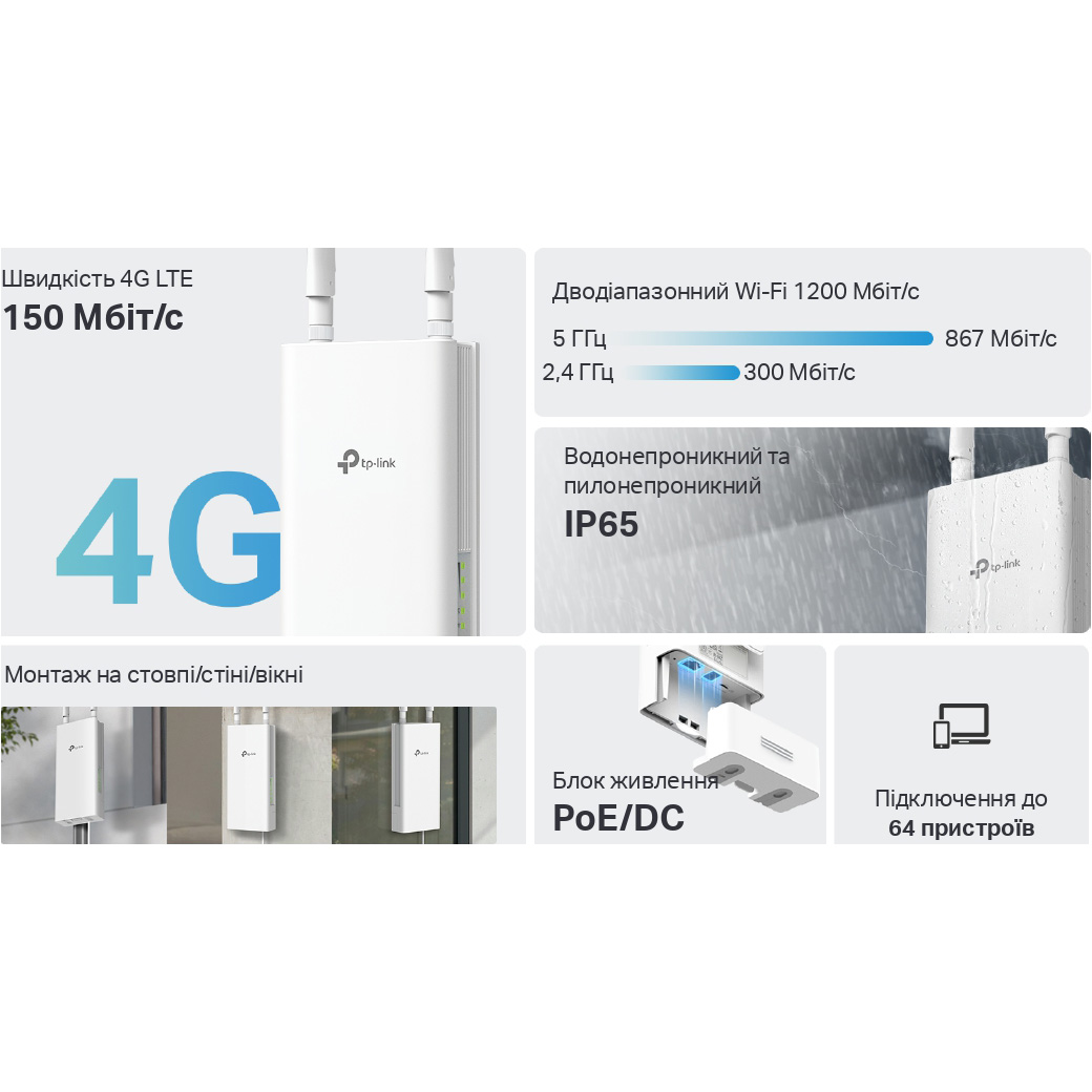 4G Wi-Fi роутер TP-LINK Archer MR402-Outdoor