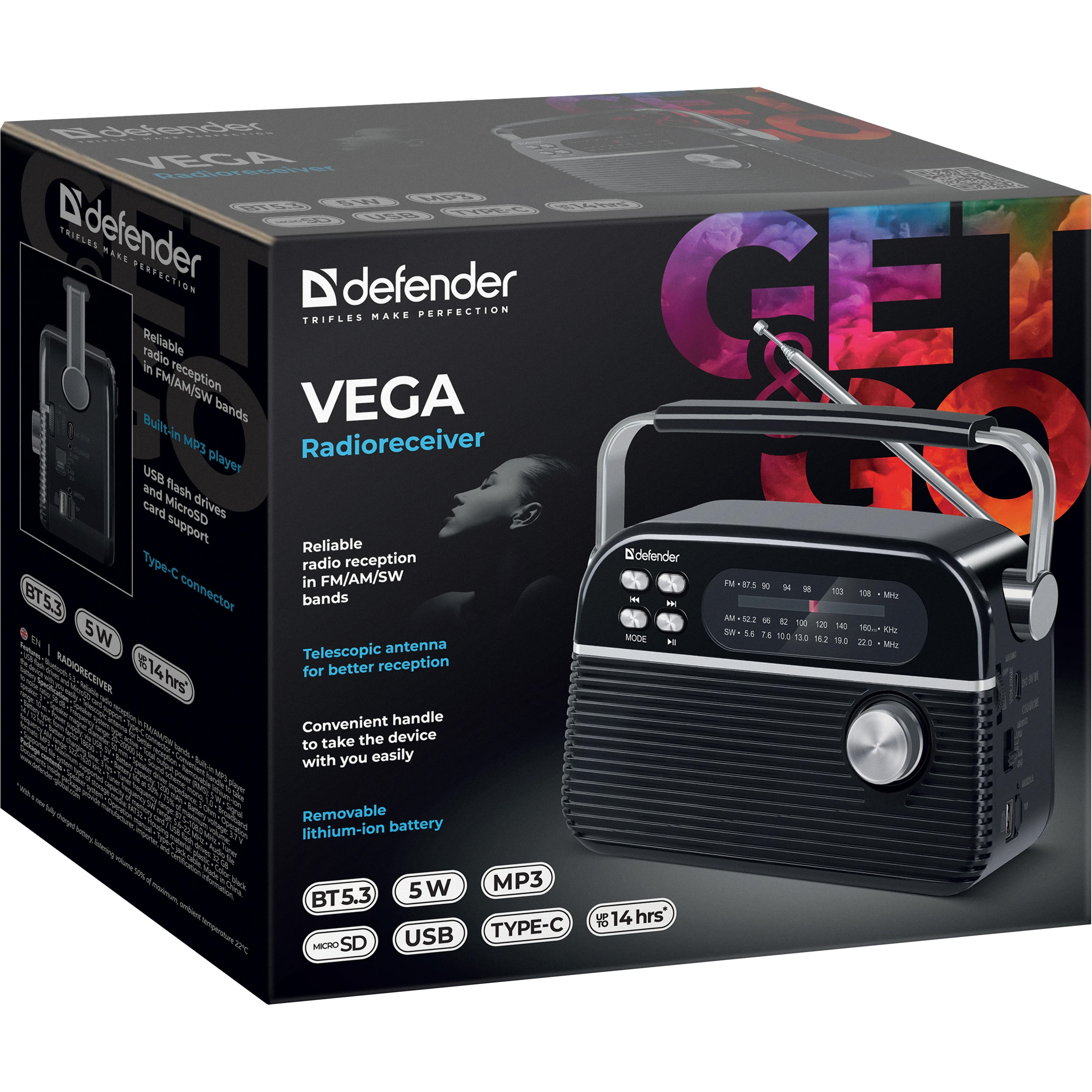 Портативный радиоприёмник DEFENDER Vega