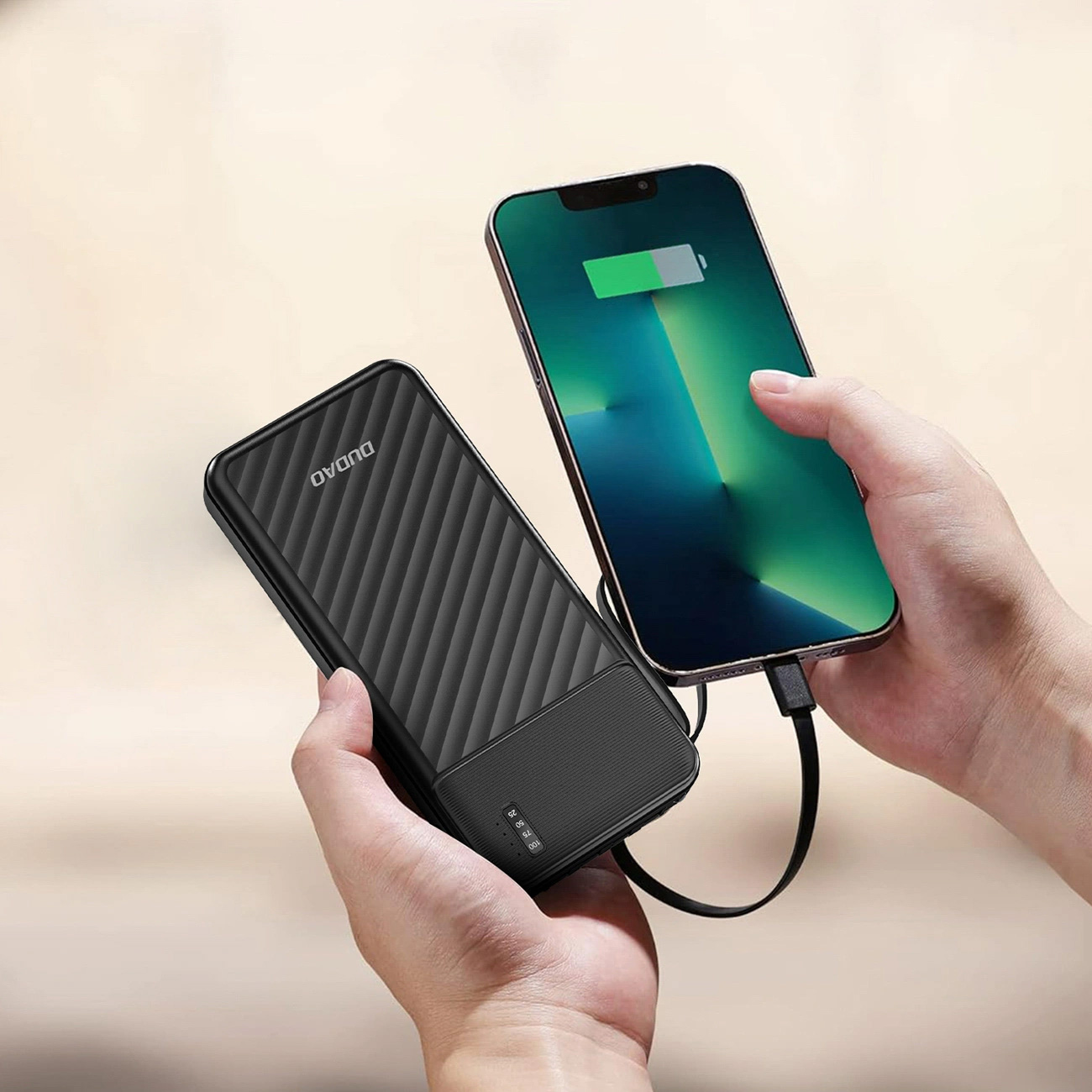 Повербанк DUDAO K11 1xUSB-A w/4 cables 10W 10000mAh Black (6977196681853)