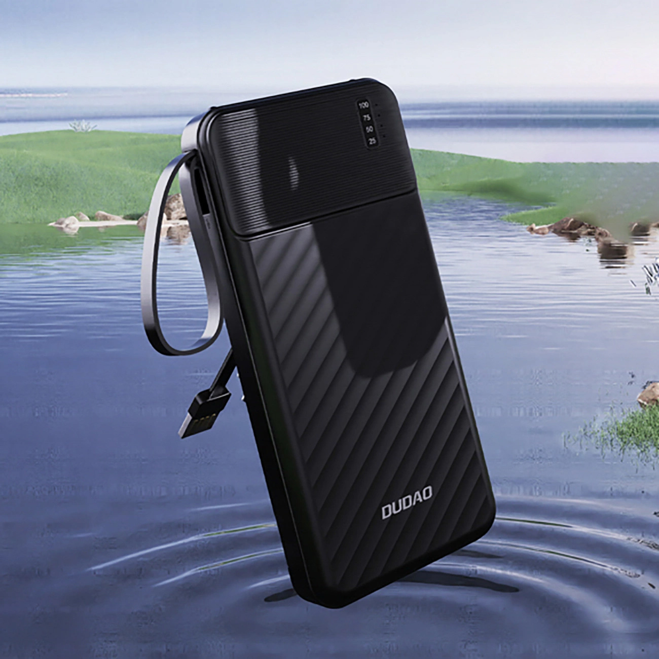 Повербанк DUDAO K11 1xUSB-A w/4 cables 10W 10000mAh Black (6977196681853)