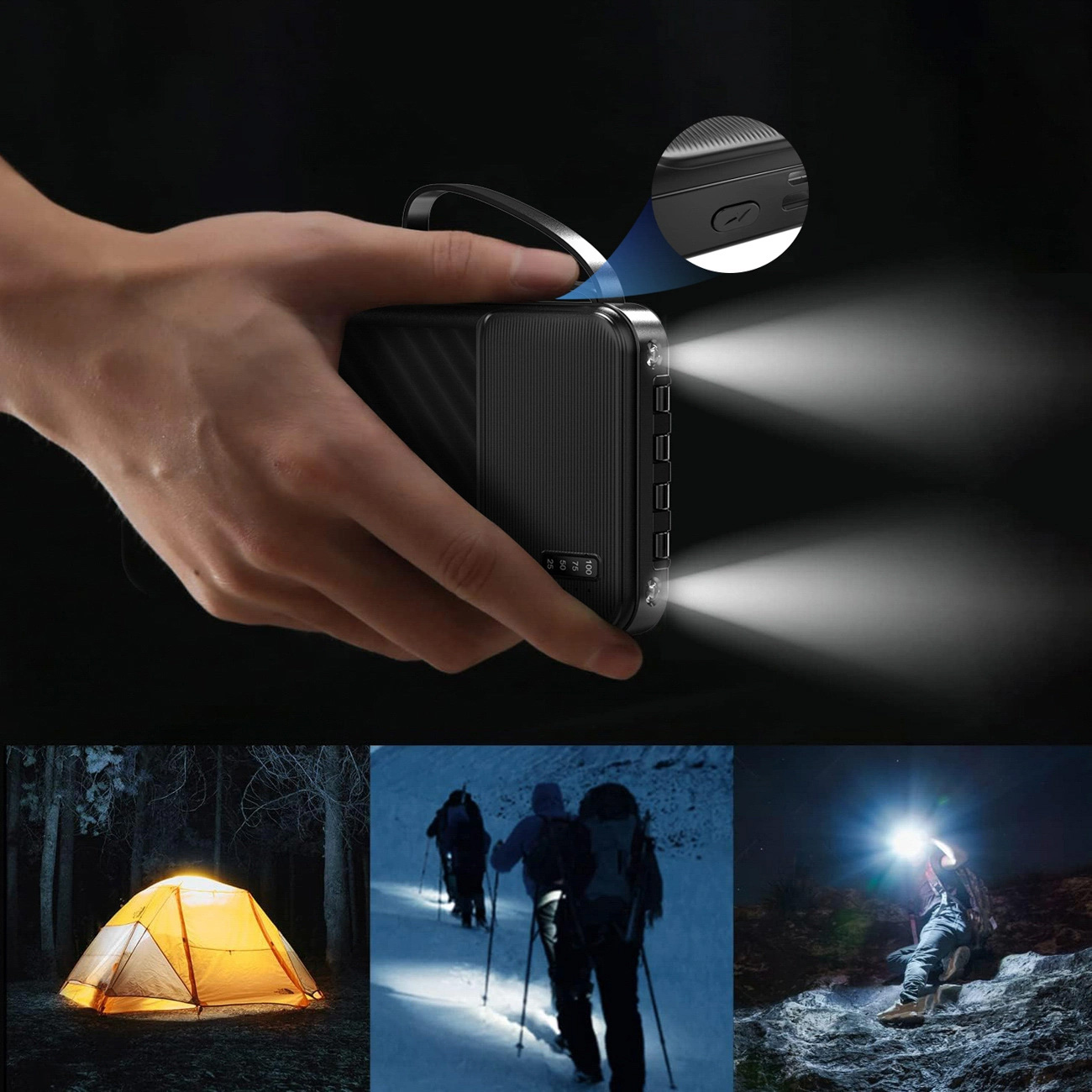 Повербанк DUDAO K11 1xUSB-A w/4 cables 10W 10000mAh Black (6977196681853)