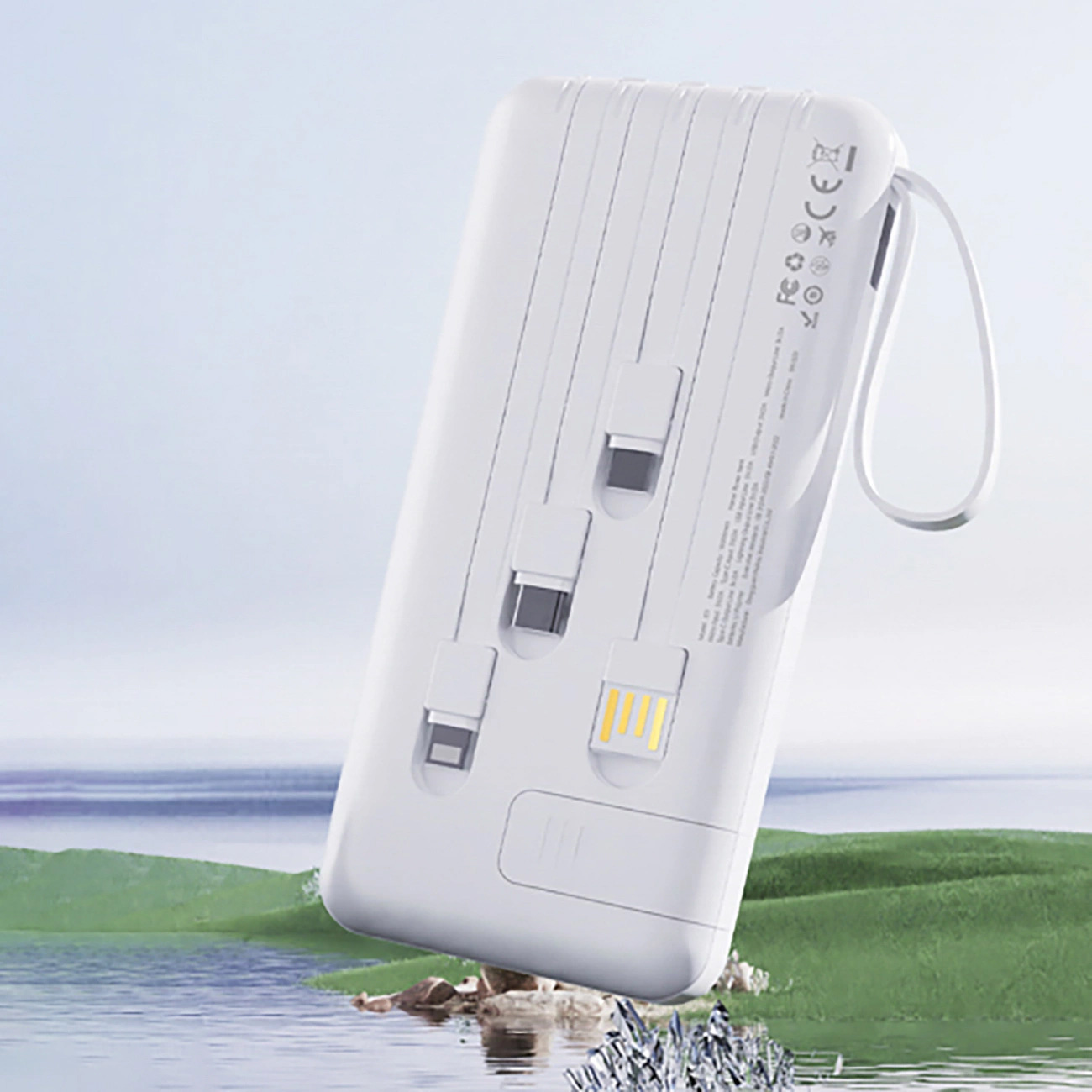 Повербанк DUDAO K11 1xUSB-A w/4 cables 10W 10000mAh White (6977196681860)