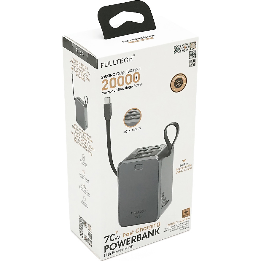 Повербанк FULLTECH FP33 70W 20000mAh Gray