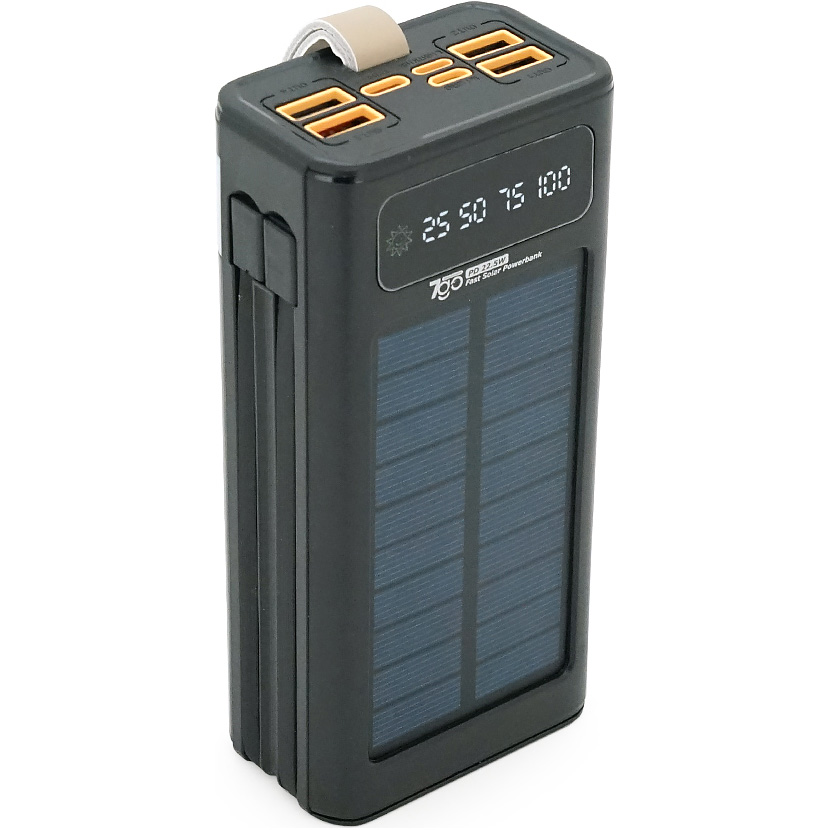 Повербанк з сонячною батареєю 7GO GPW-09 22.5W 30000mAh Black