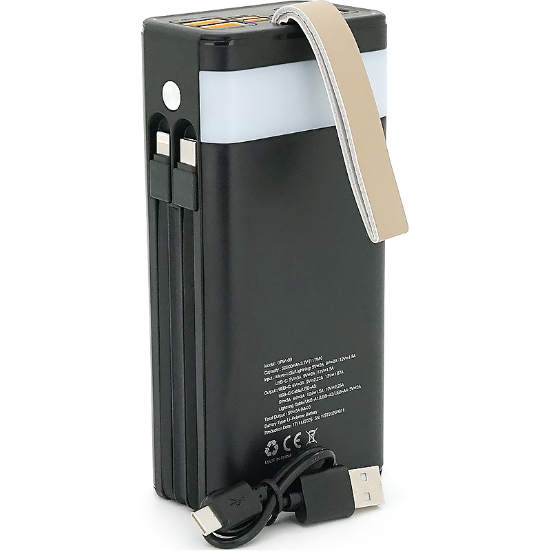 Повербанк з сонячною батареєю 7GO GPW-09 22.5W 30000mAh Black