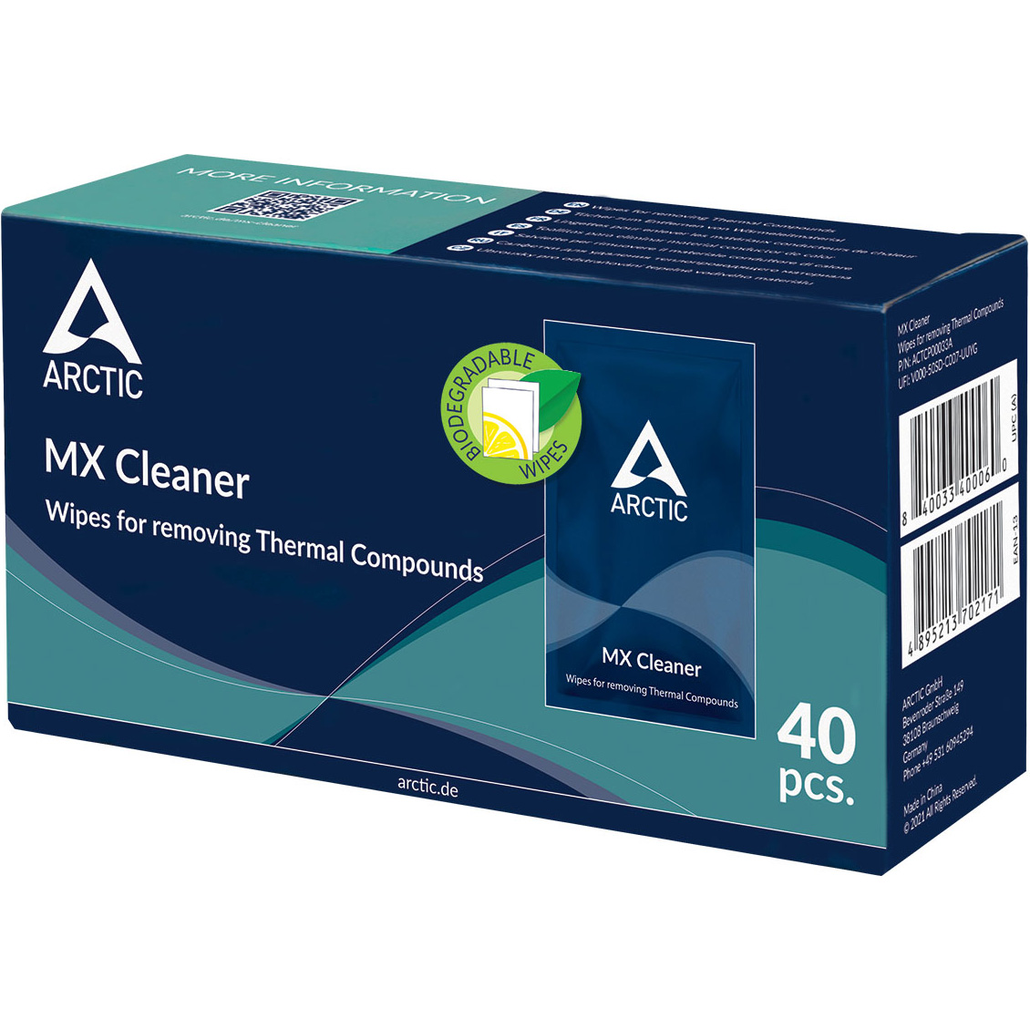 Салфетки для удаления термопасты ARCTIC MX Cleaner 40 Pieces (ACTCP00033A)