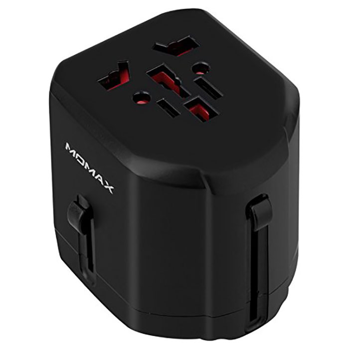 Зарядний пристрій MOMAX 1-World USB AC Travel Black (UA1D)