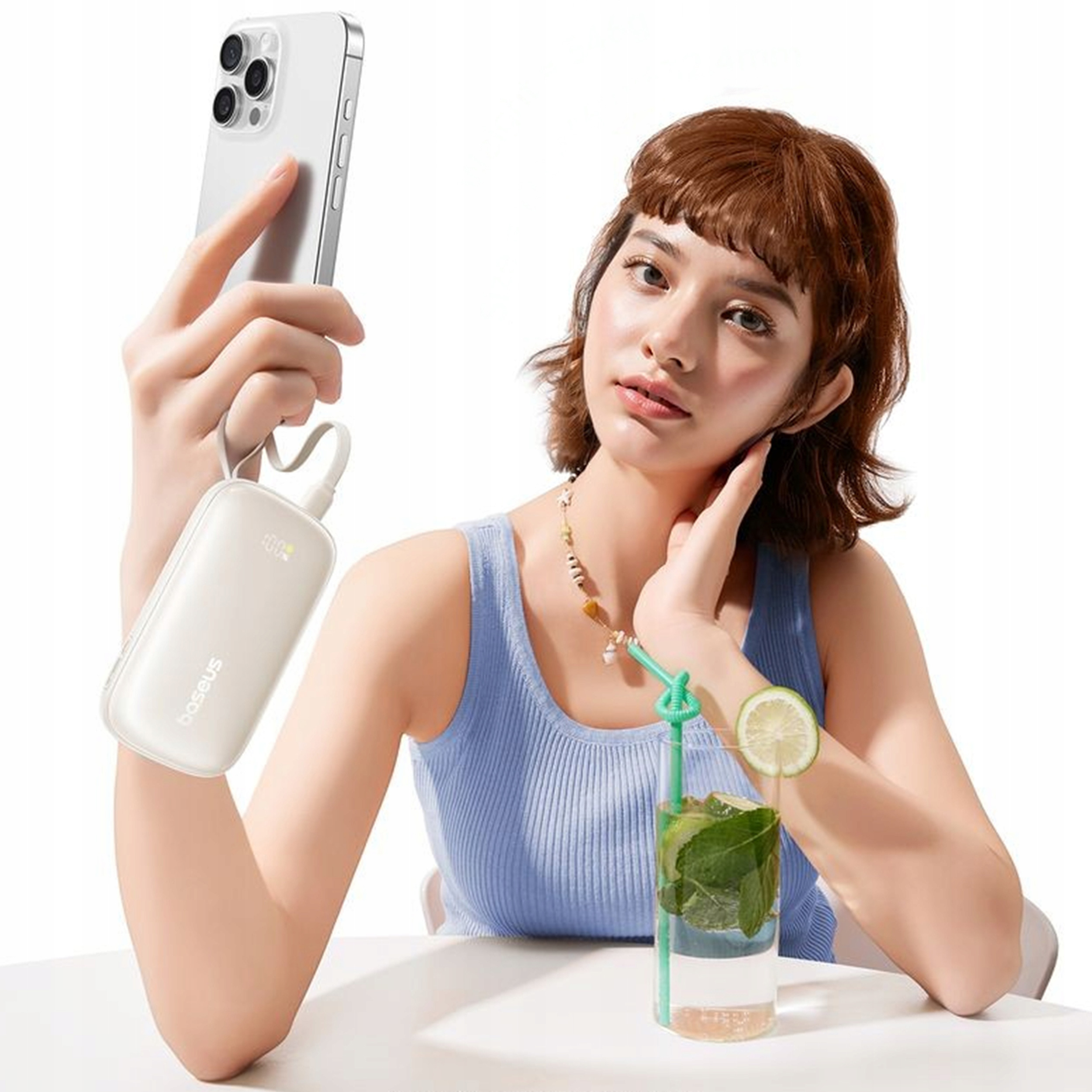 Повербанк BASEUS EnerFill FC21 Qpow 3 Ultra with Detachable Cable 22.5W 20000mAh Natural Titanium (E0027M01)