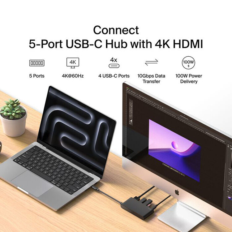 Порт-реплікатор BELKIN USB-C 5-Port Hub with 4K HDMI (AVC021HQBK)