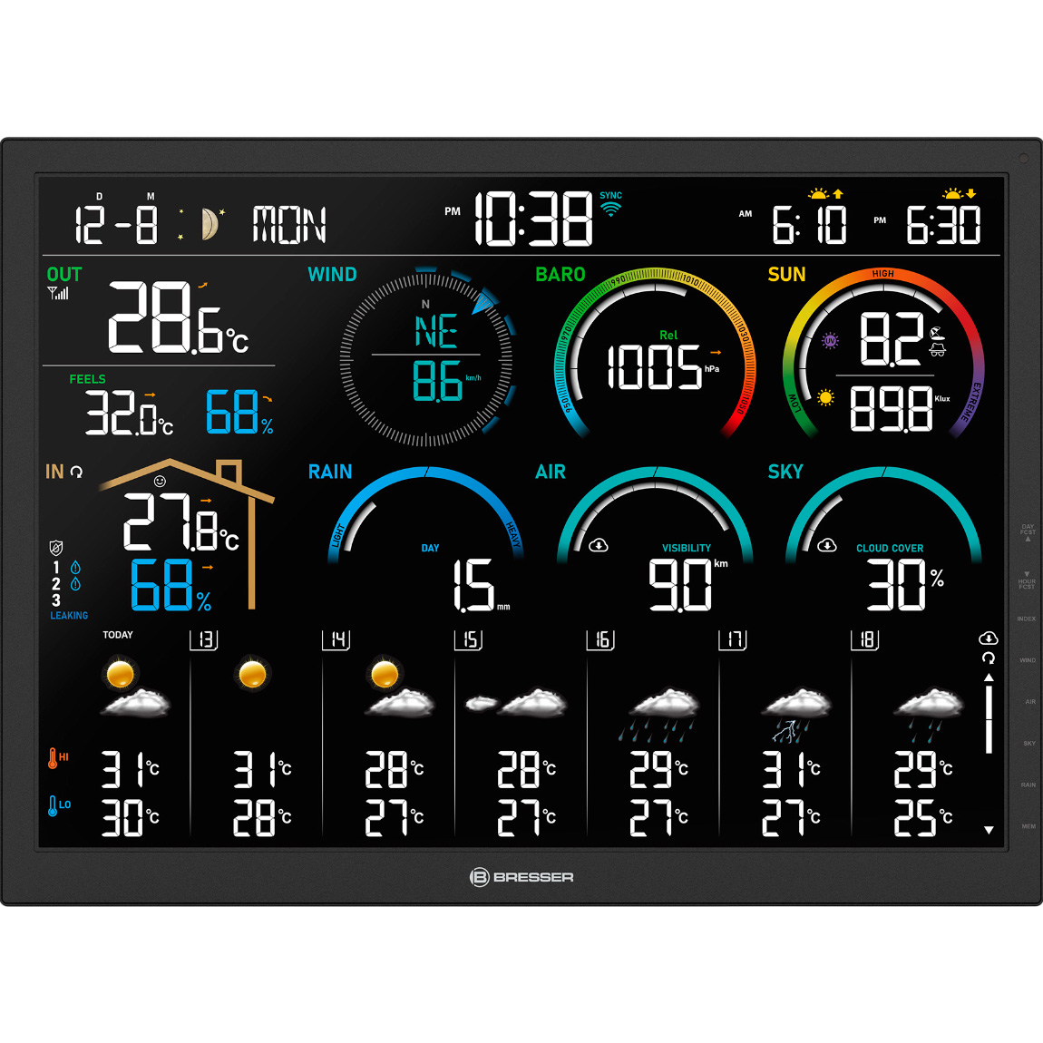 Метеостанція BRESSER 4CAST 18,5" WiFi Weather Station 8-in-1 (932008)