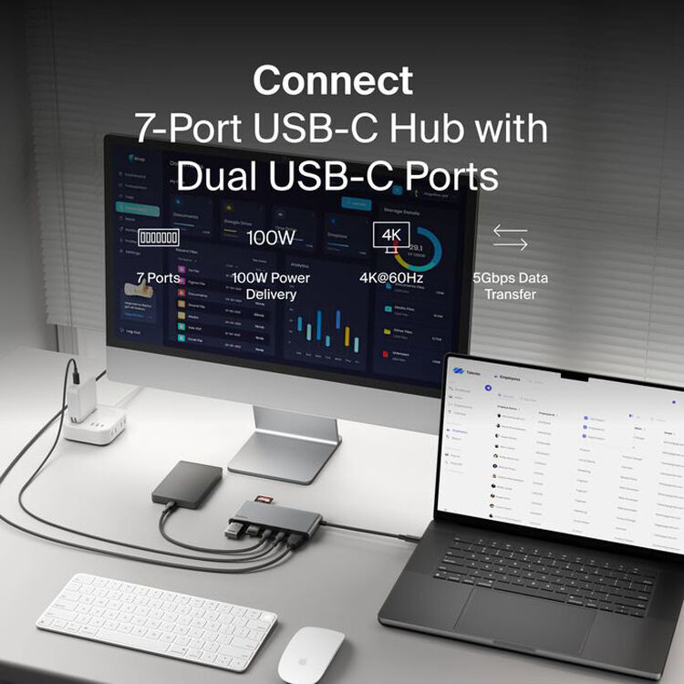 Порт-реплікатор BELKIN USB-C 7-Port Hub with Dual USB-C Ports (AVC023HQSGY)