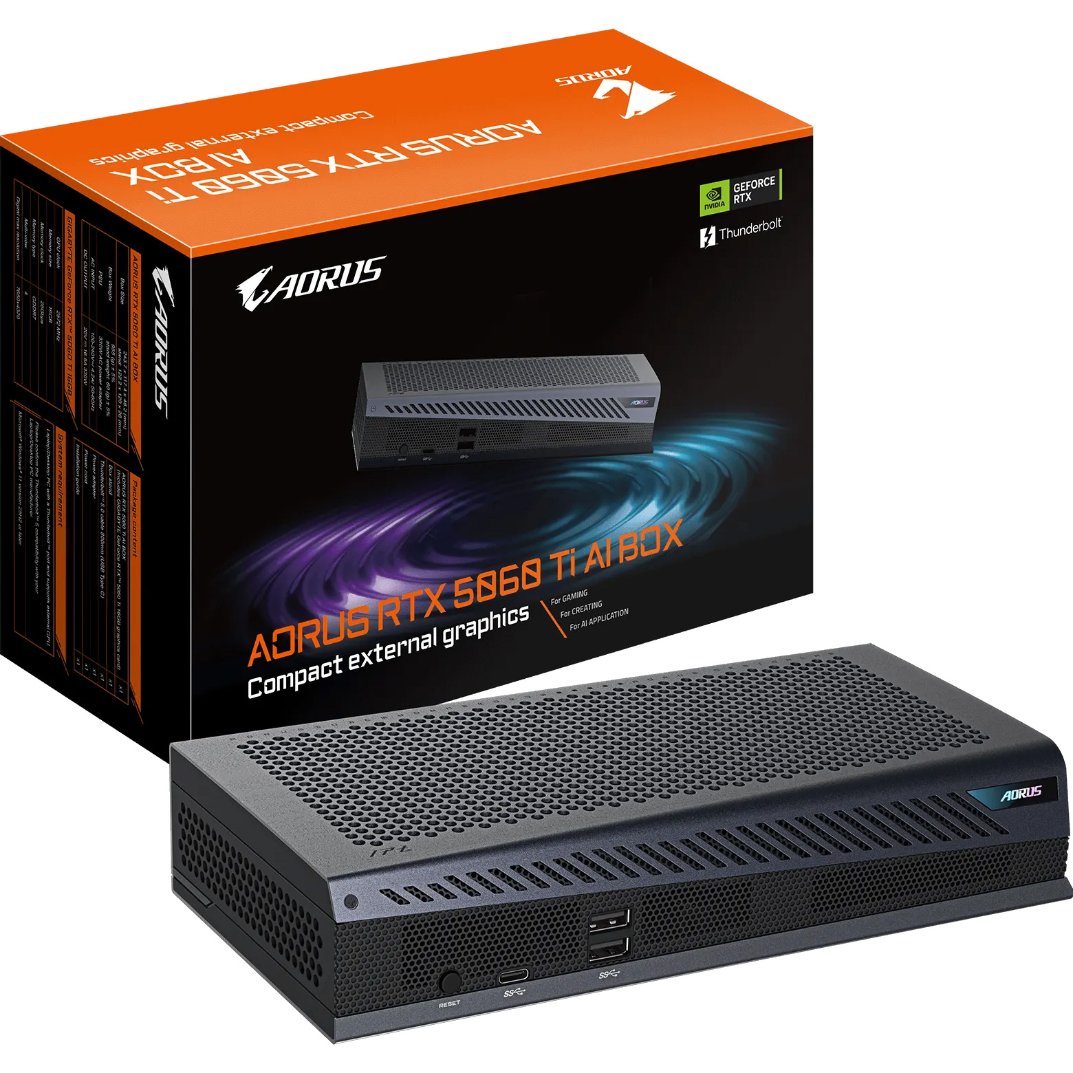 Зовнішня відеокарта Gigabyte AORUS GeForce RTX 5060 Ti AI Box (GV-N506TIXEB-16GD)