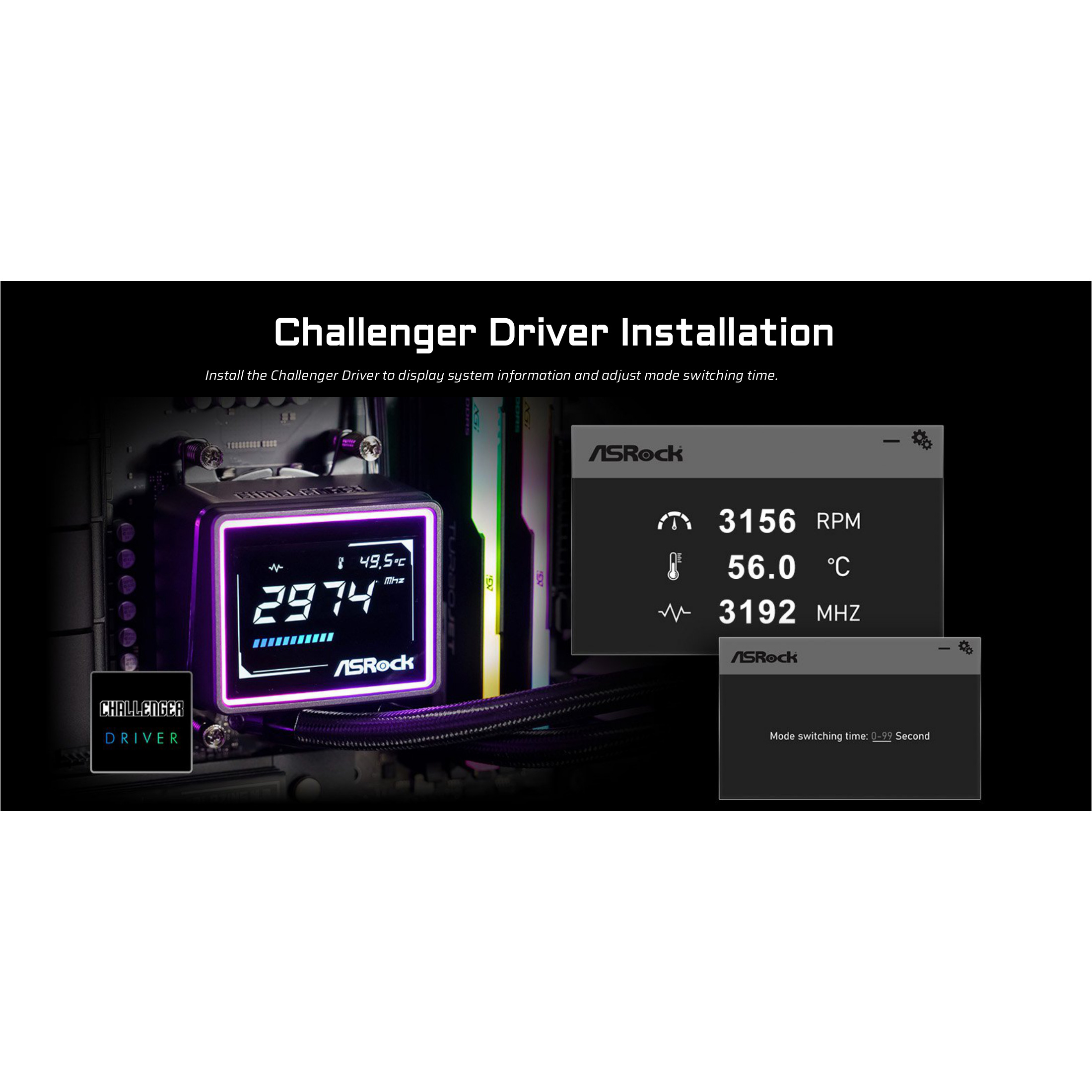 Система водяного охлаждения ASROCK Challenger 360 Digital Black
