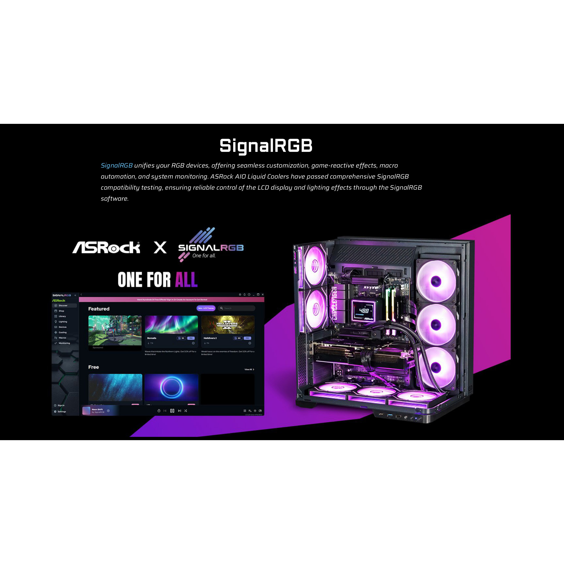 Система водяного охлаждения ASROCK Challenger 360 Digital Black