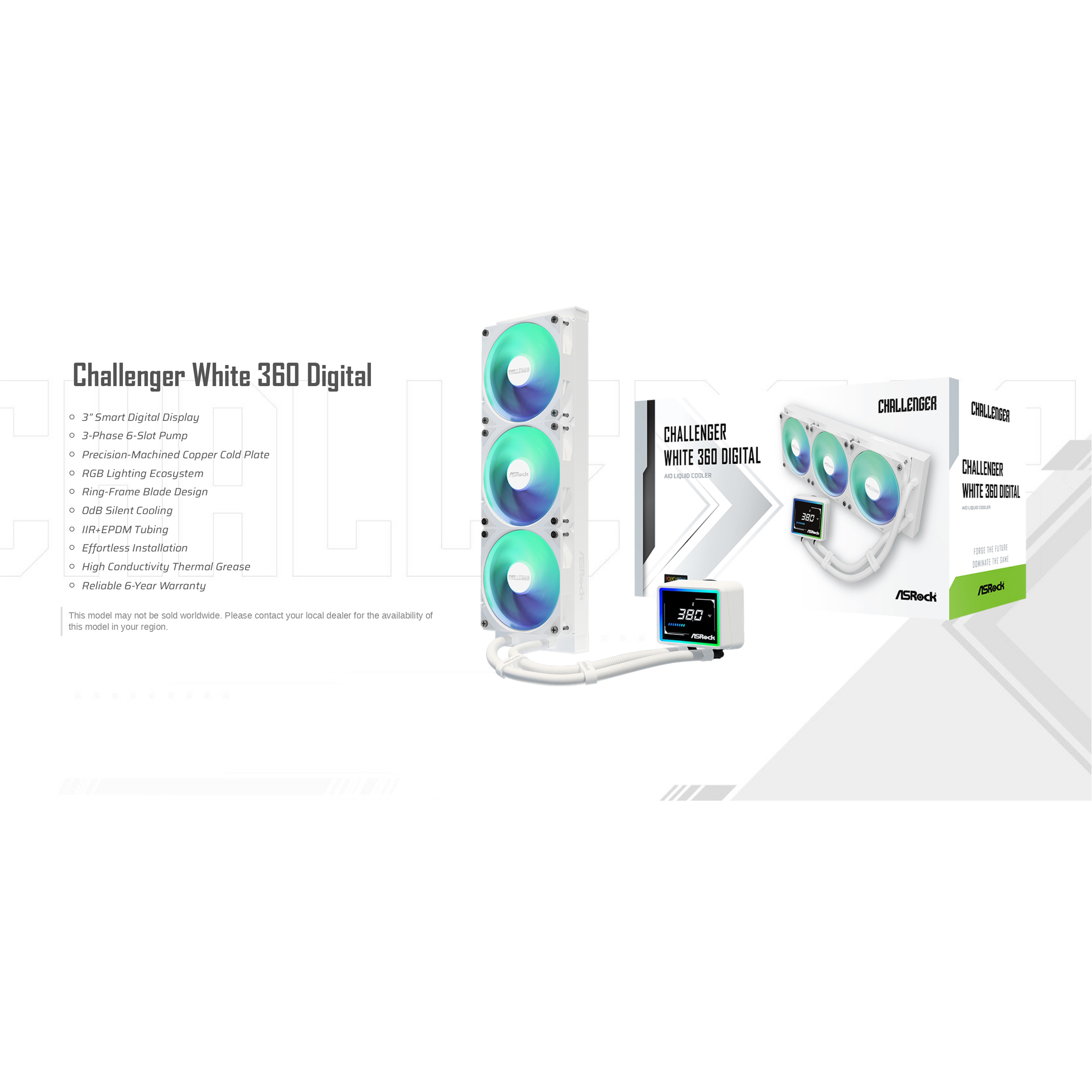 Система водяного охолодження ASROCK Challenger 360 Digital White