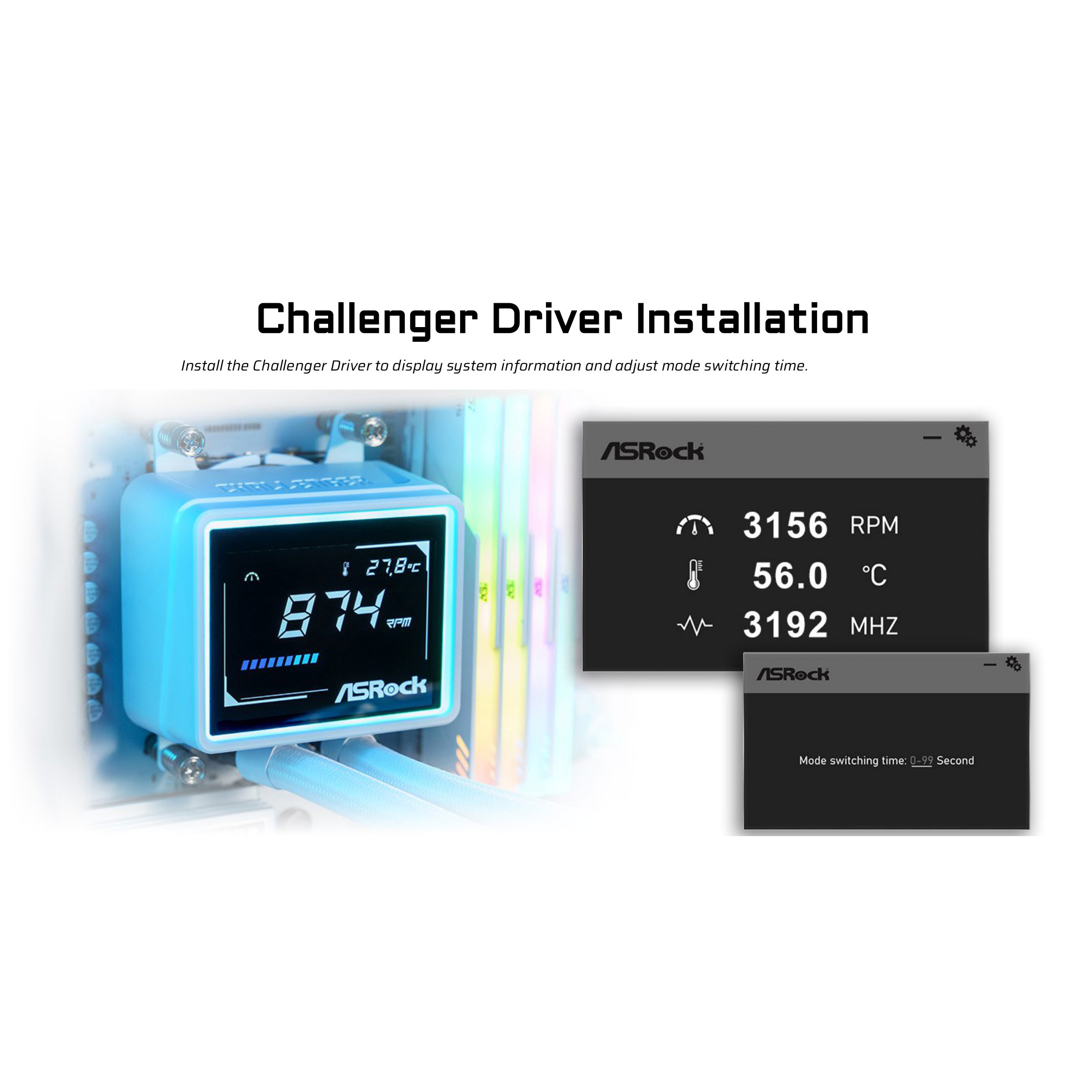 Система водяного охолодження ASROCK Challenger 360 Digital White
