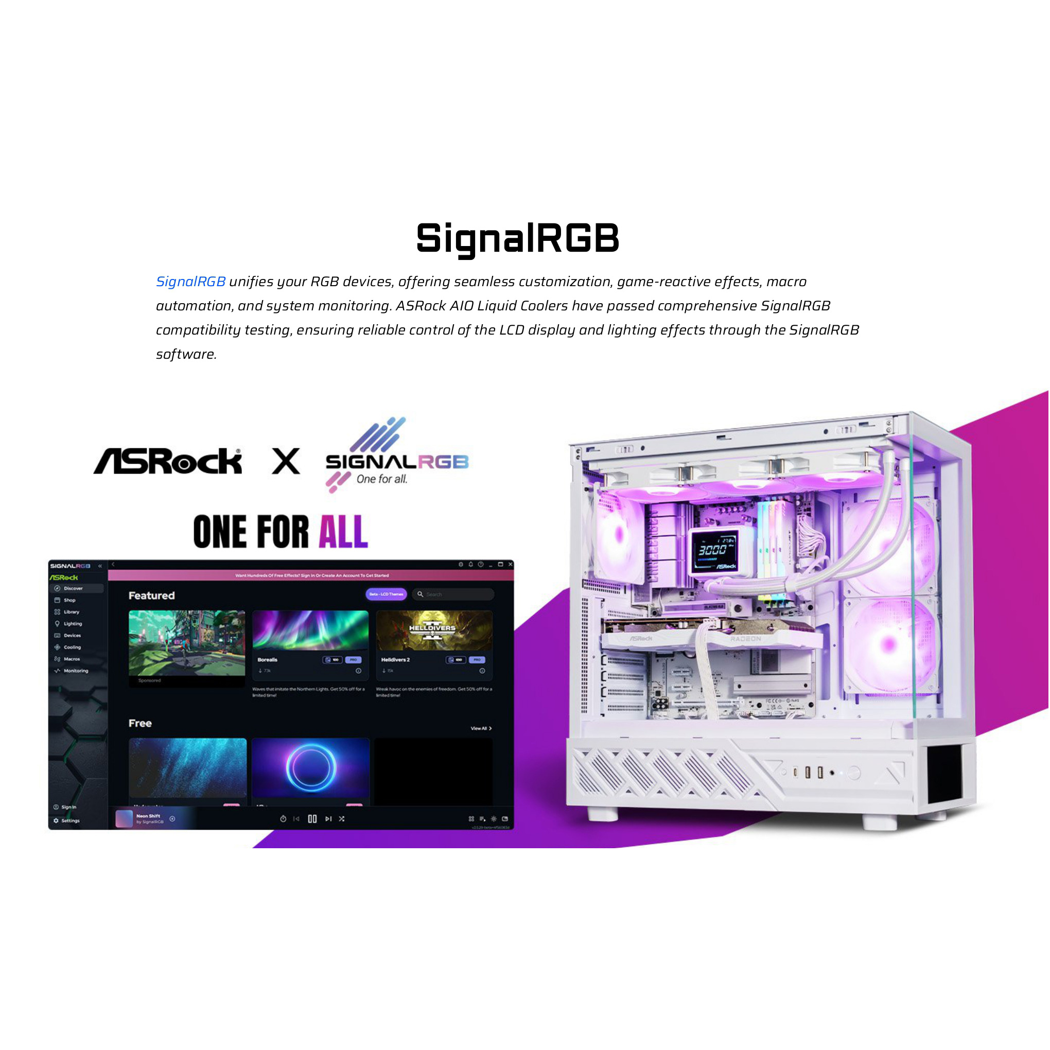 Система водяного охолодження ASROCK Challenger 360 Digital White