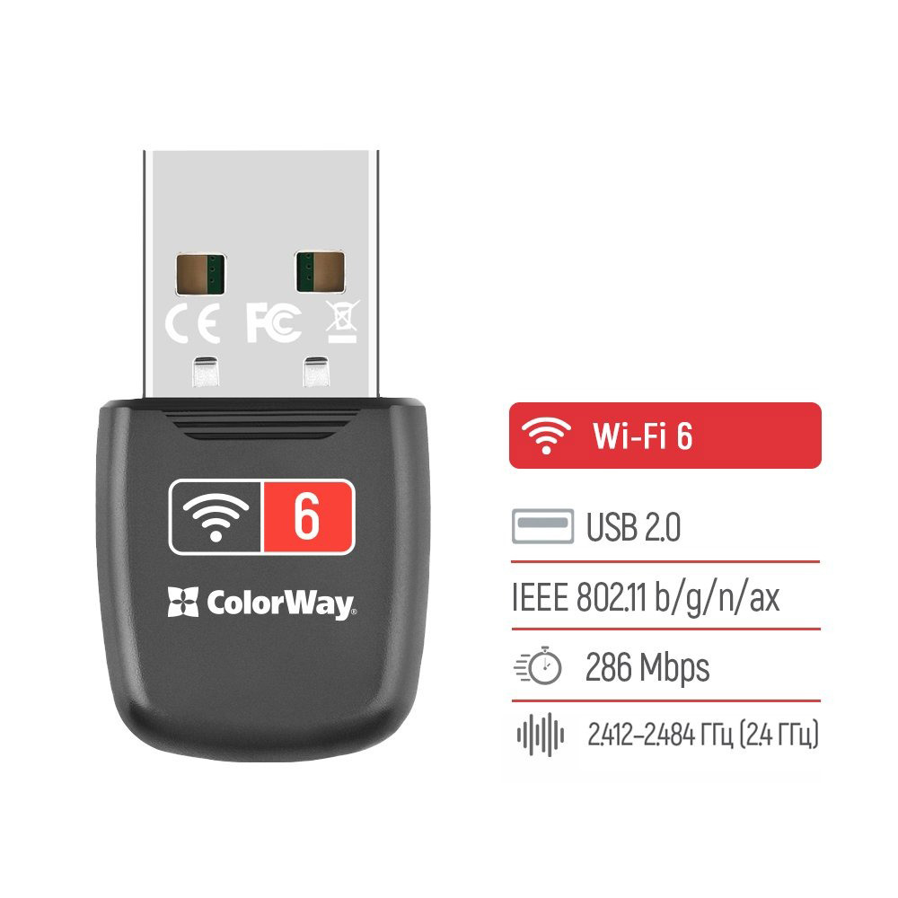 Wi-Fi адаптер COLORWAY USB Wi-Fi Adapter (CW-AD-W1)