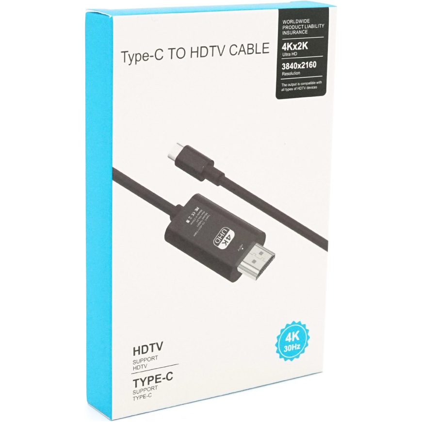 Кабель VOLTRONIC MHL 4K/2K USB-C to HDMI 1м Black