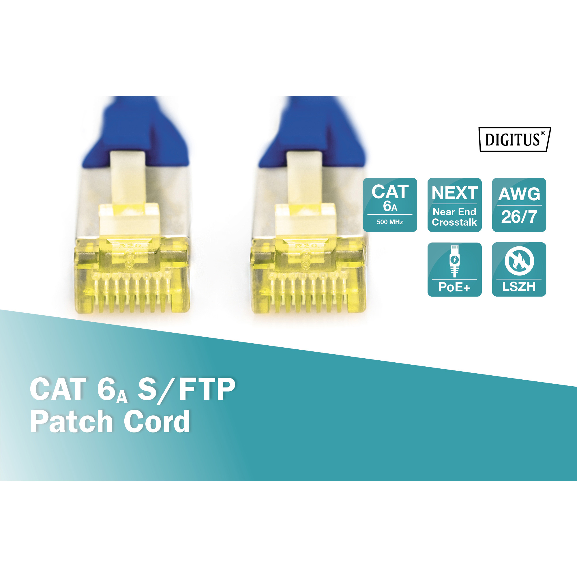 Патч-корд DIGITUS SSTP Cat.6a CU 0.25м Blue (DK-1644-A-0025/B)