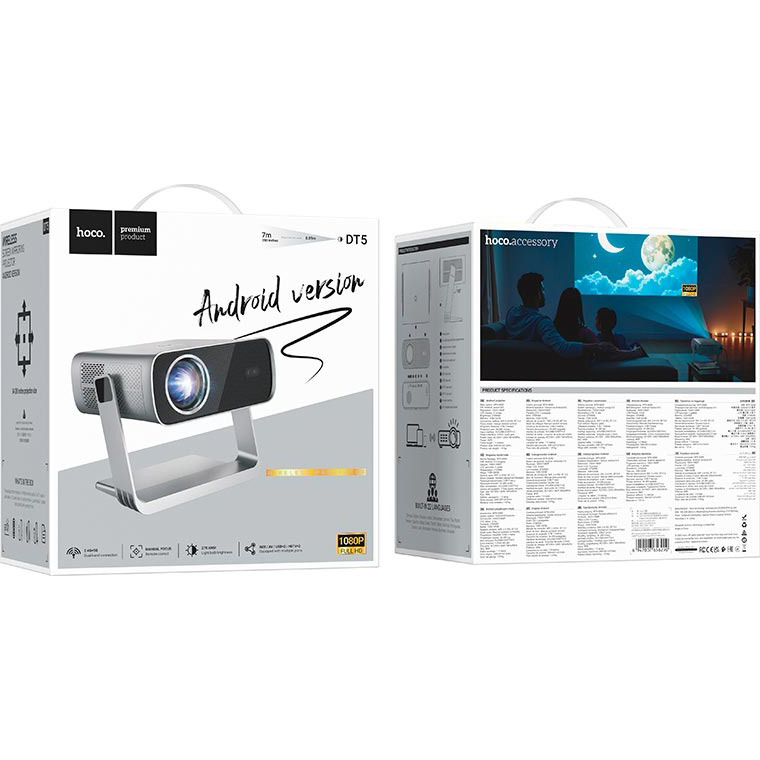 Проектор портативный HOCO DT5 Smart Electric Focus Projector Android Version