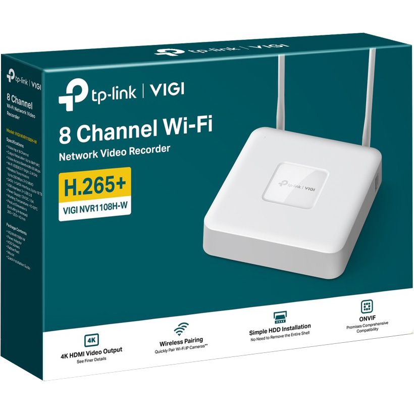 Відеореєстратор мережевий 8-канальний TP-LINK VIGI NVR1108H-W