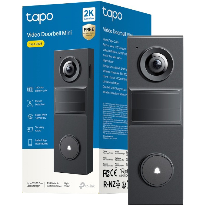 Wi-Fi видеозвонок TP-LINK TAPO D205
