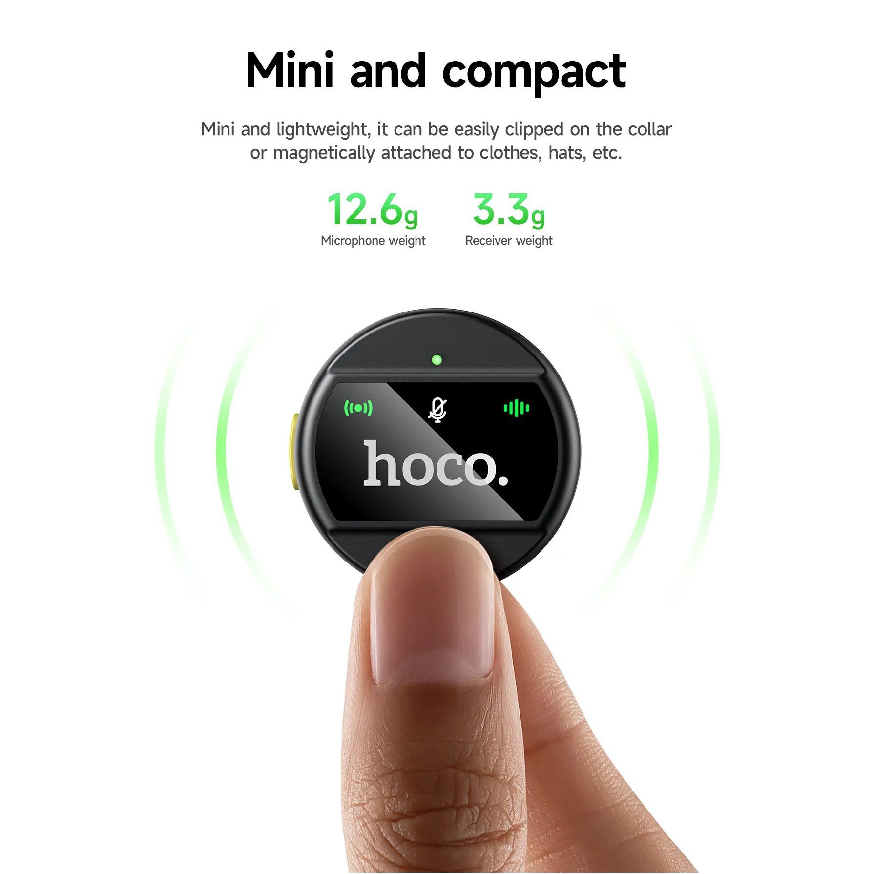 Беспроводной петличный микрофон HOCO L21 Charm Magnetic for Lightning Black