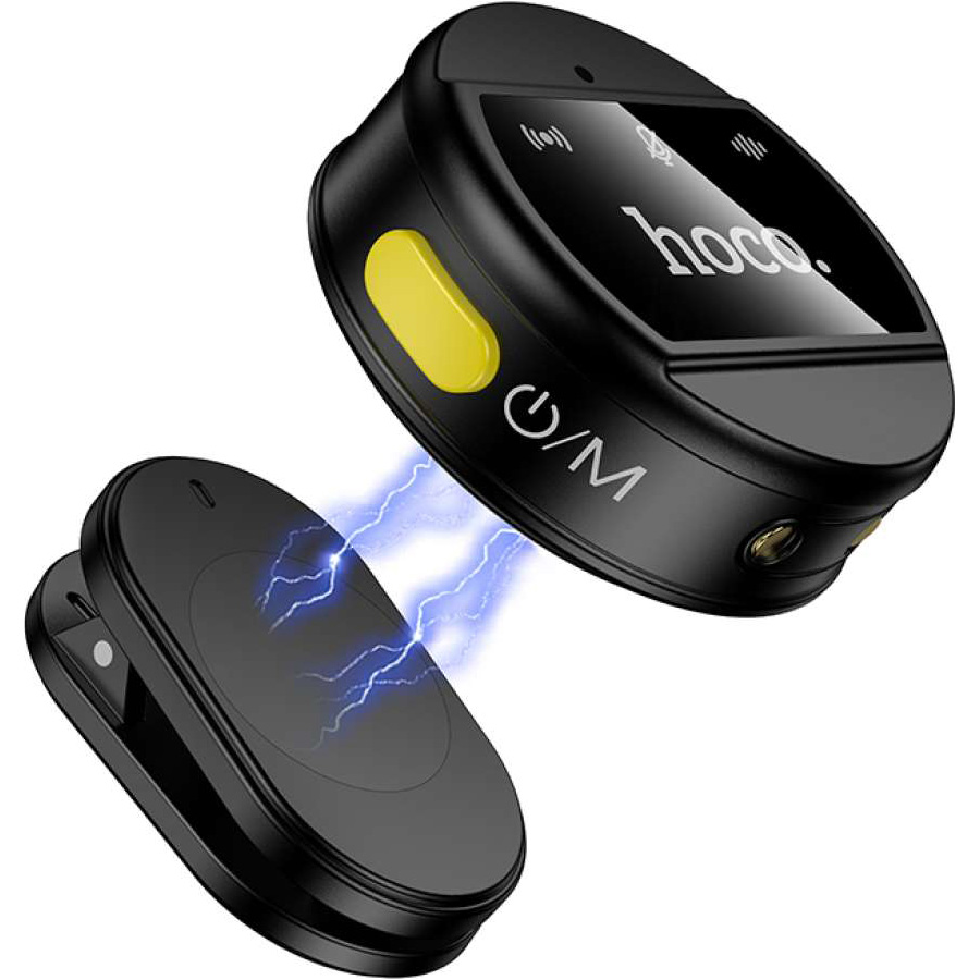 Беспроводной петличный микрофон HOCO L22 Bright Dual-mic Lightning/Type-C Black