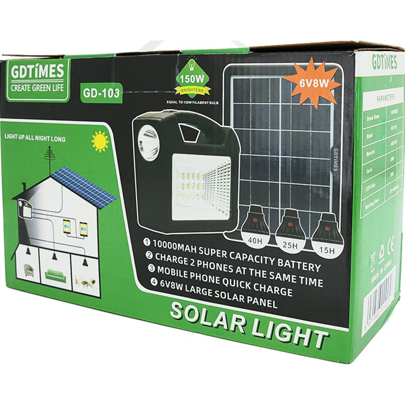 Фонарь GD LITE GD-103 + Solar + 3 LED Lamp
