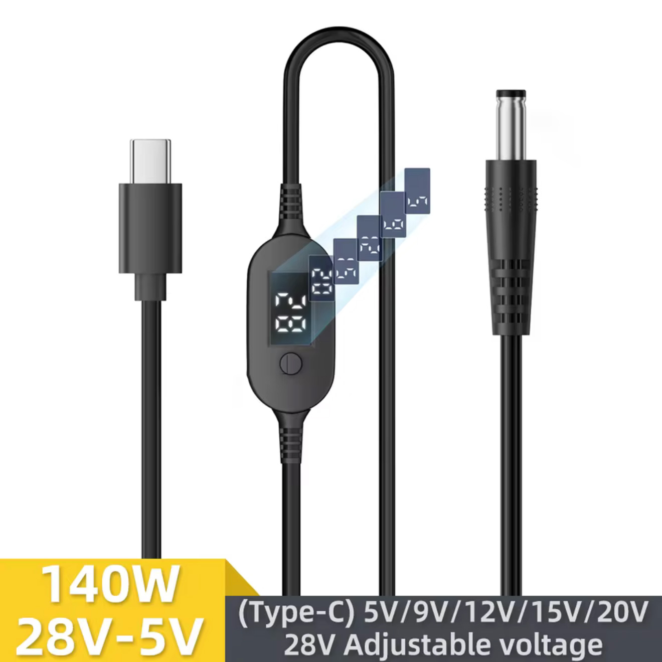 Кабель живлення USB-C to DC XOKO K695 DC 5.5x2.5mm 140W 20V/7A Black (XK-K695)