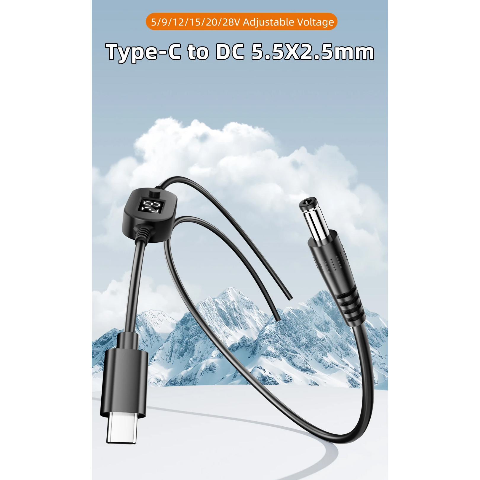 Кабель живлення USB-C to DC XOKO K695 DC 5.5x2.5mm 140W 20V/7A Black (XK-K695)