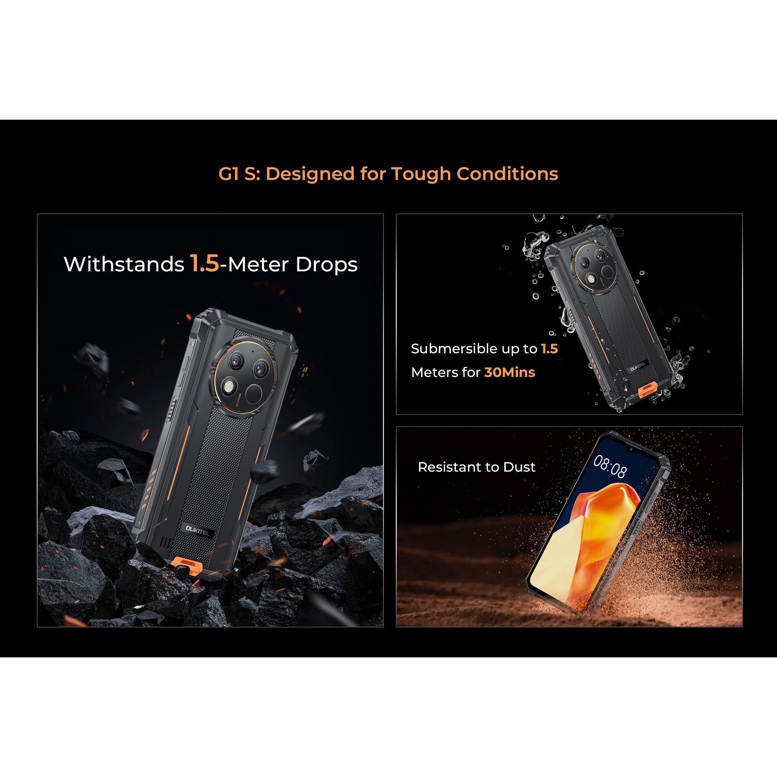 Смартфон OUKITEL G1 S 4/128GB Black (6941749843654)