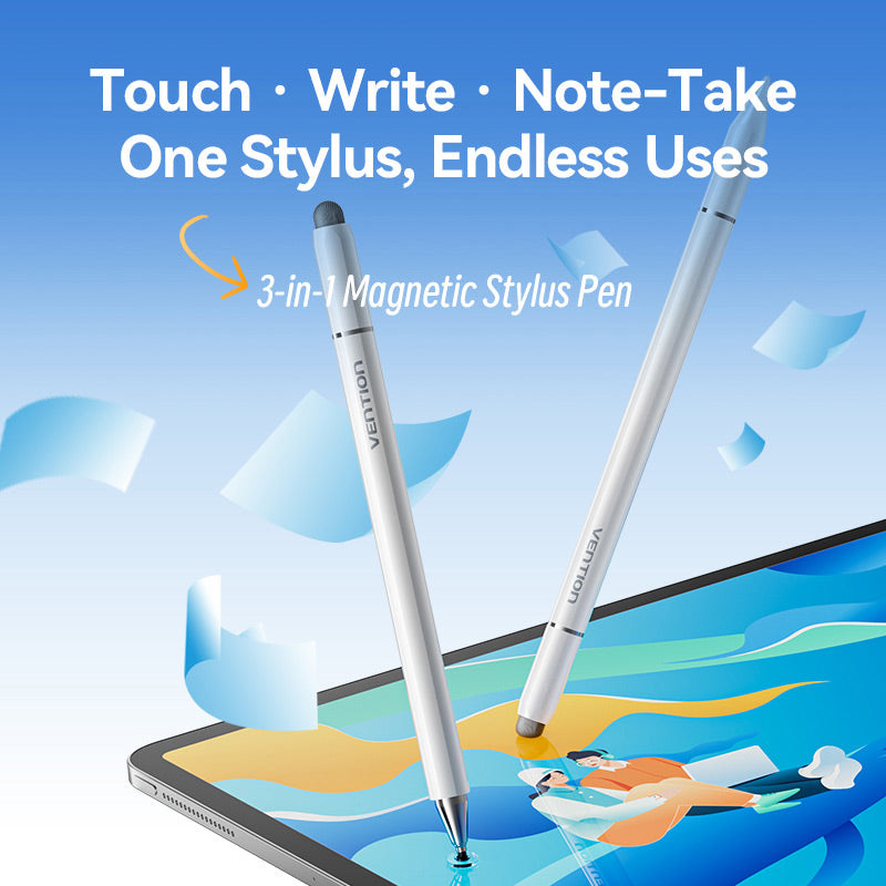 Стилус VENTION 3-in-1 Magnetic Stylus Pen Aluminum Alloy White