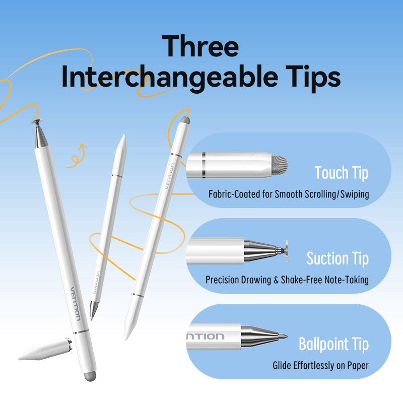 Стилус VENTION 3-in-1 Magnetic Stylus Pen Aluminum Alloy White