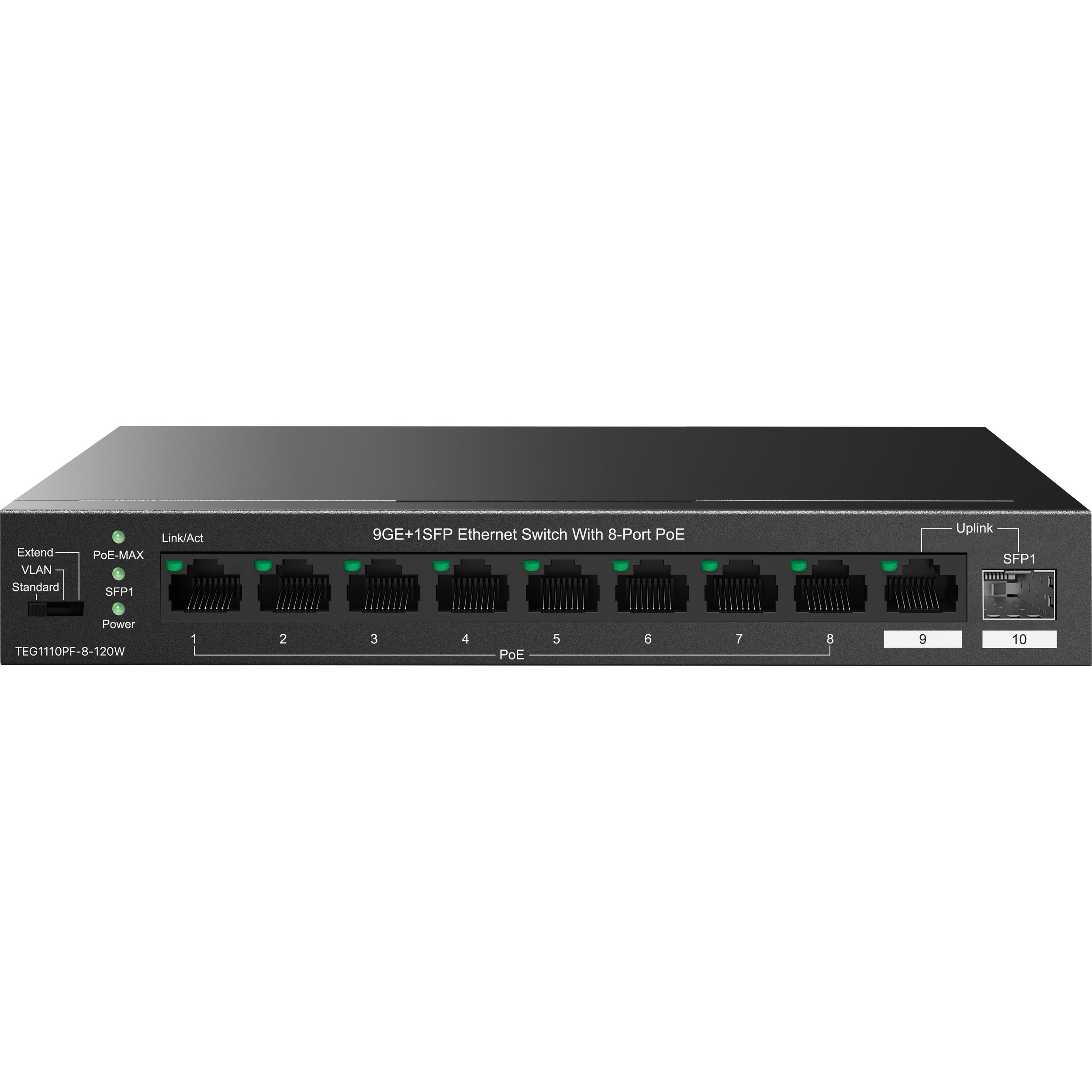 Коммутатор TENDA TEG2210P-8-120W