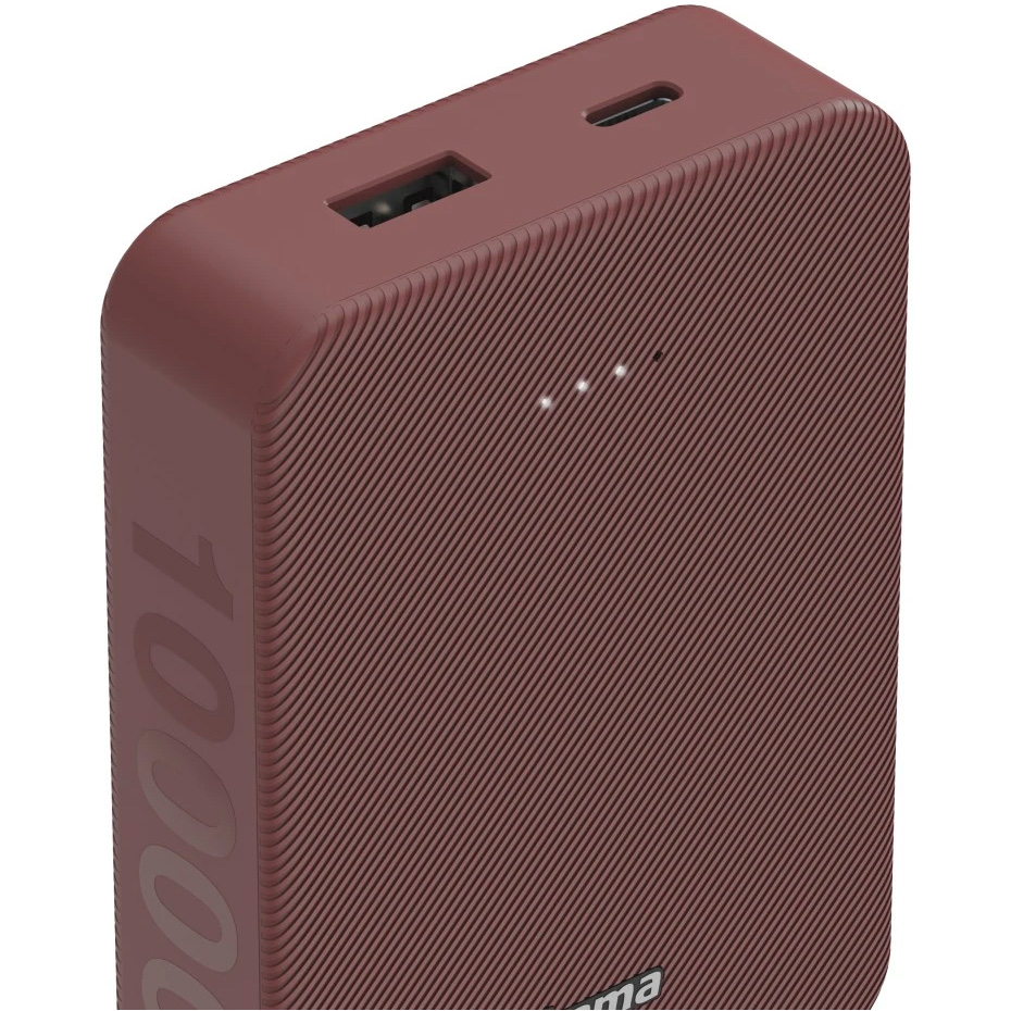 Повербанк HAMA Colour 10 Power Pack 15W 10000mAh Red (00201714)