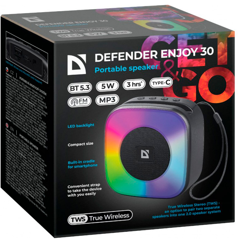 Портативна колонка DEFENDER Enjoy 30 Black (65930)