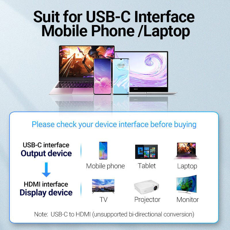 Адаптер VENTION USB Type-C - HDMI USB-C to HDMI Black (TDCBB)