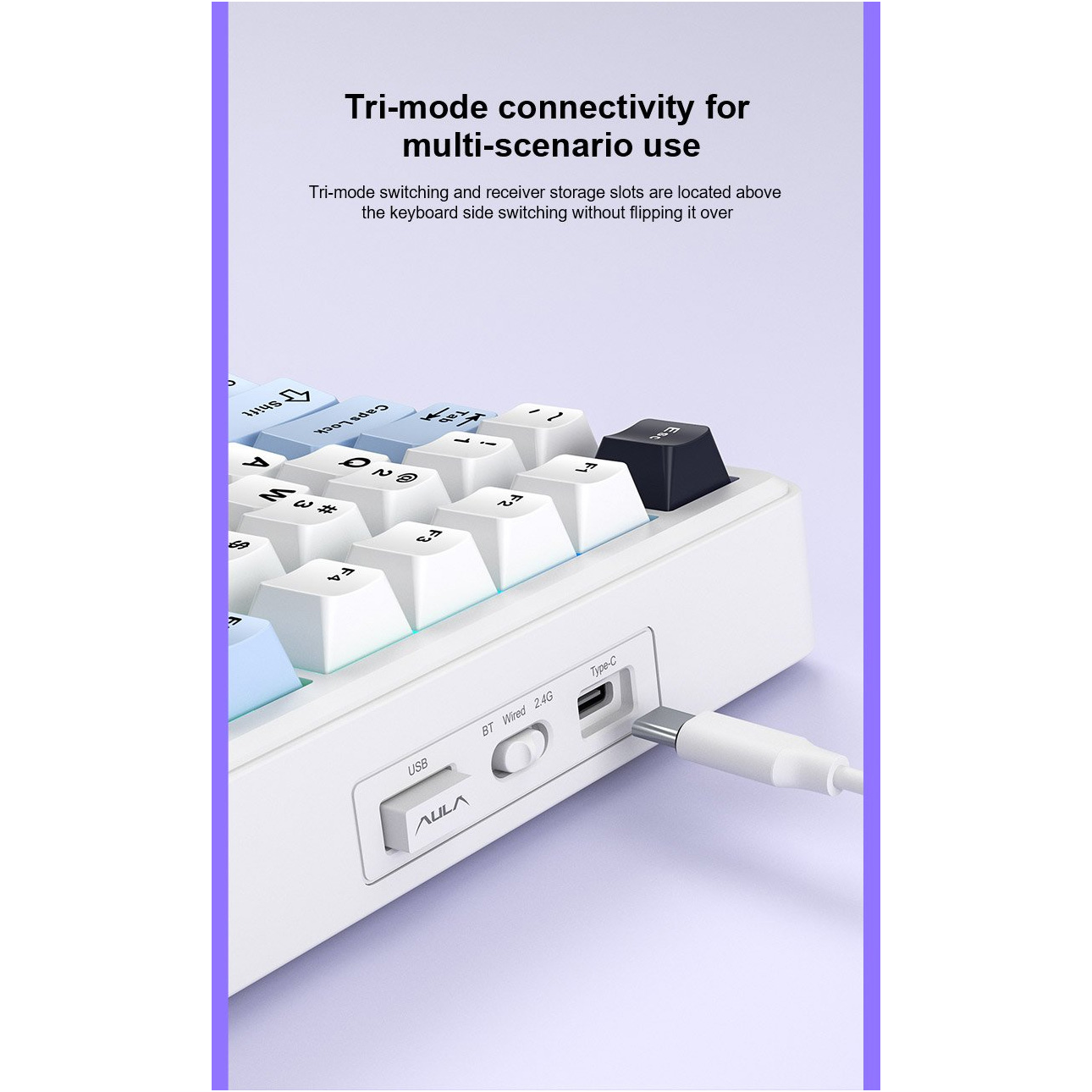 Клавіатура бездротова AULA F75 Max Leobog Reaper Switch White (6978080501158)