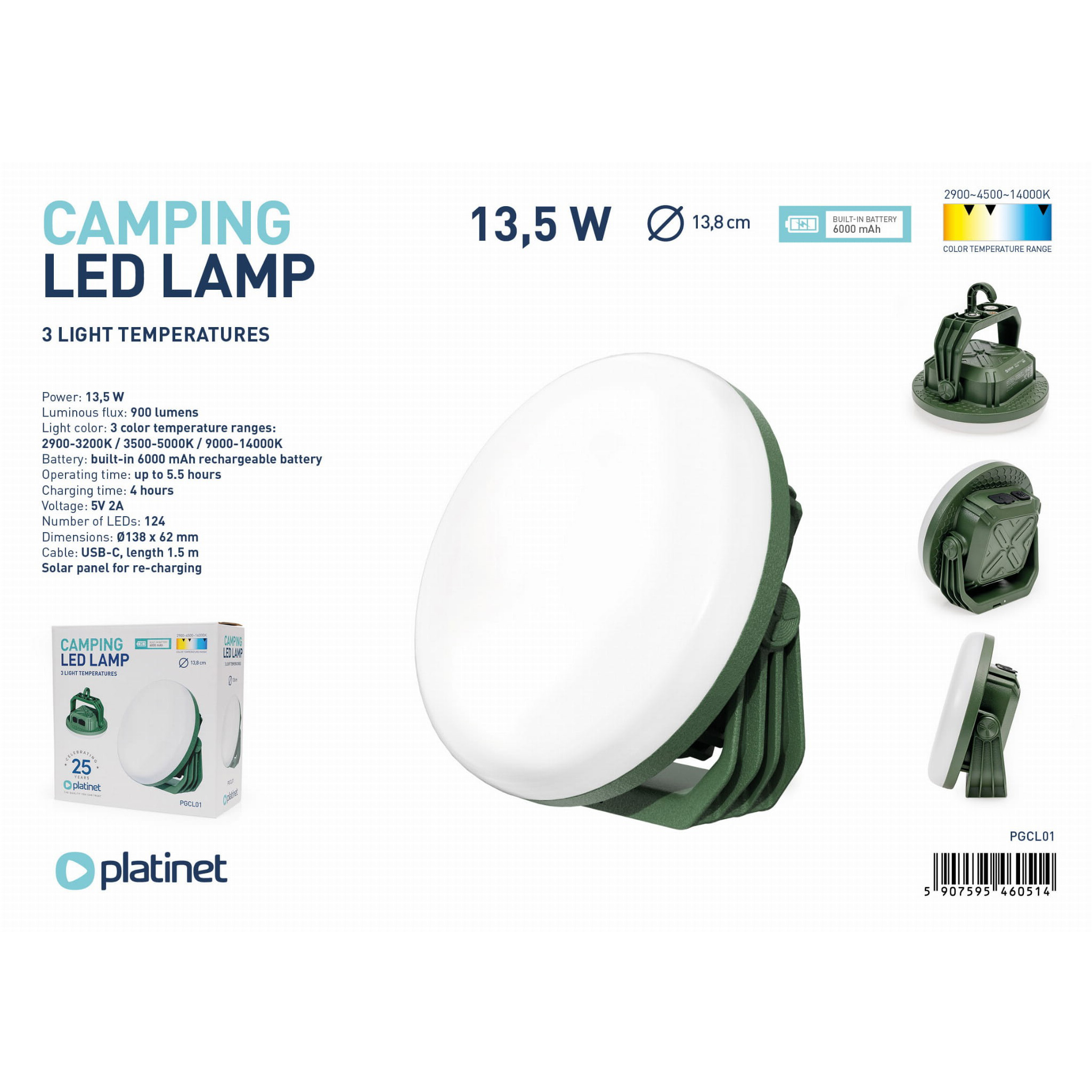 Фонарь кемпинговый PLATINET LED Camping Lamp PGCL01
